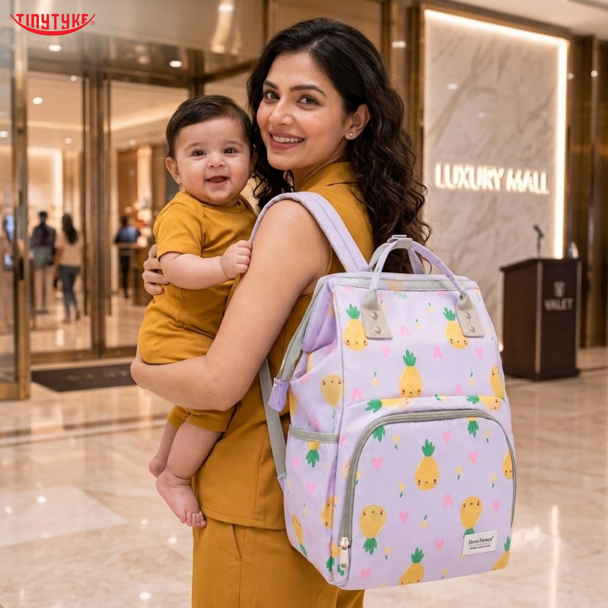 TinyTyke- Smart Organizer Baby Diaper Backpack Bag | Insulated Bottle Pockets