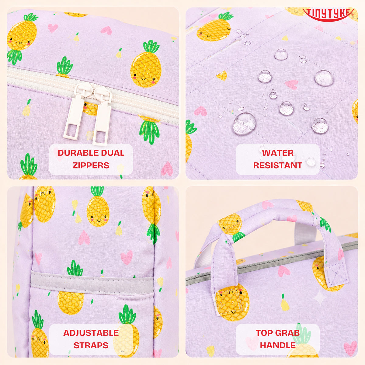 TinyTyke- Smart Organizer Baby Diaper Backpack Bag | Insulated Bottle Pockets