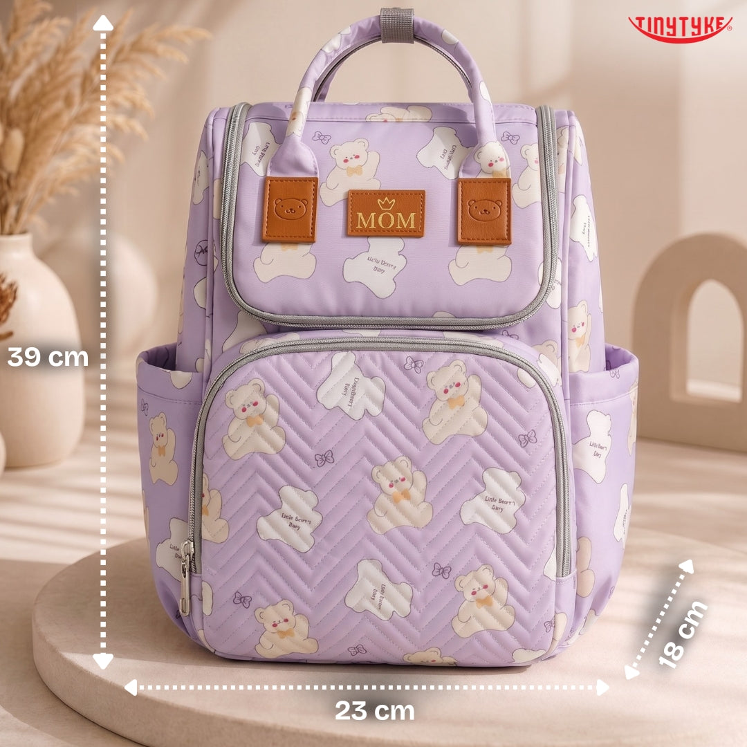 TinyTyke- Smart Organizer Baby Diaper Backpack Bag | Insulated Bottle Pockets