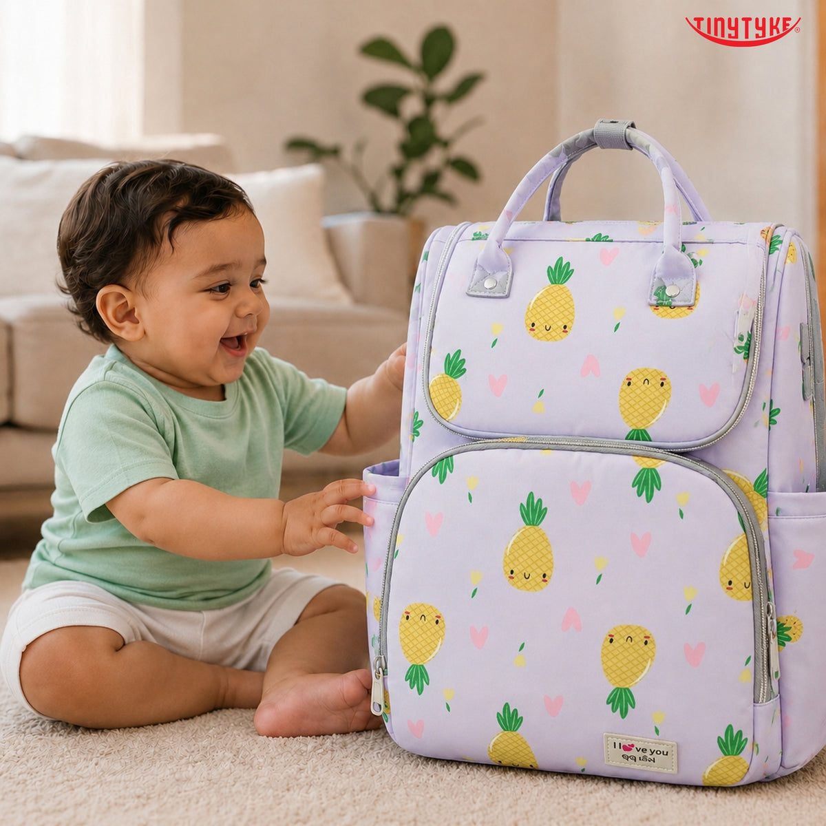TinyTyke- Smart Organizer Baby Diaper Backpack Bag | Insulated Bottle Pockets
