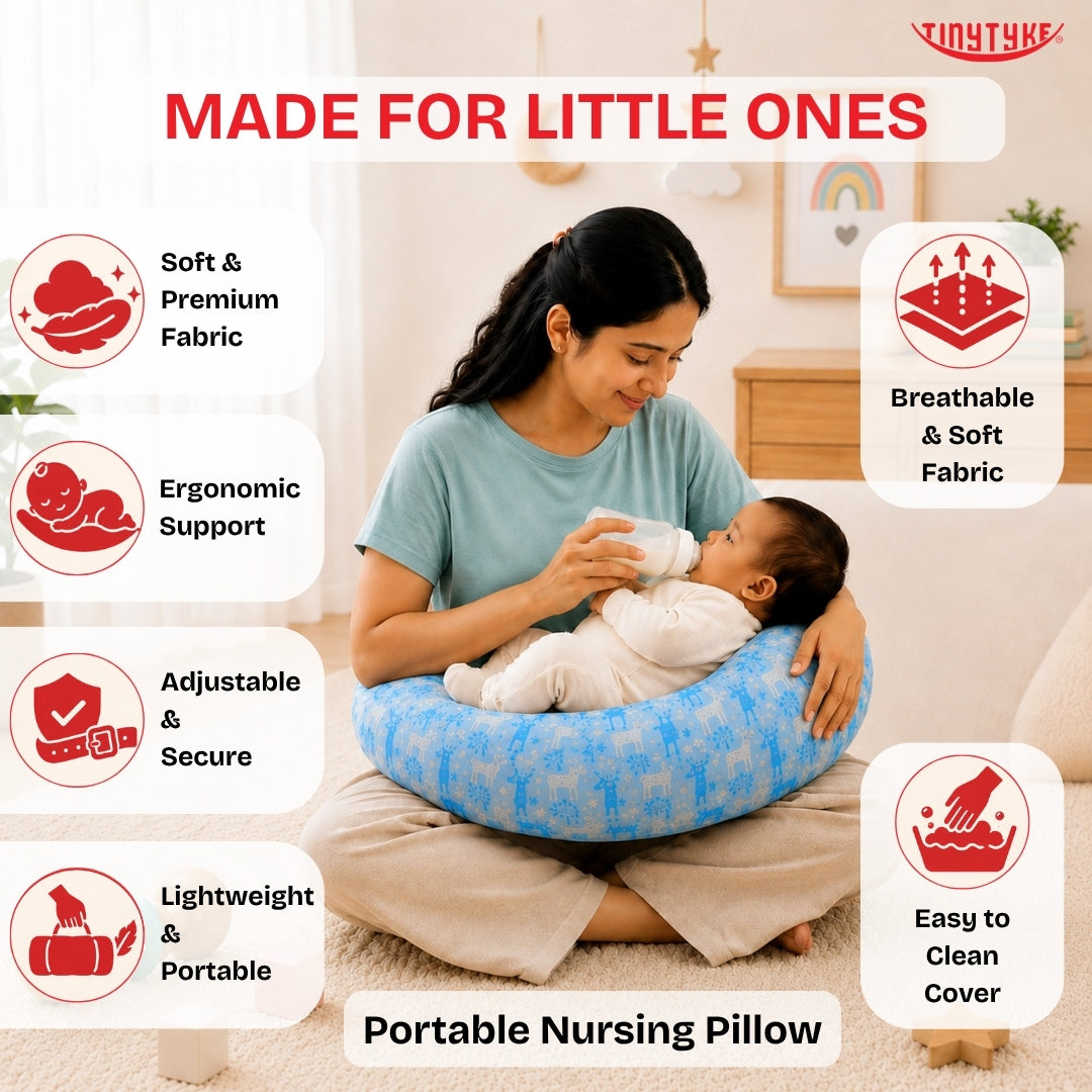 TinyTyke- Premium Baby Feeding Pillow With Adjustable Waist Strap
