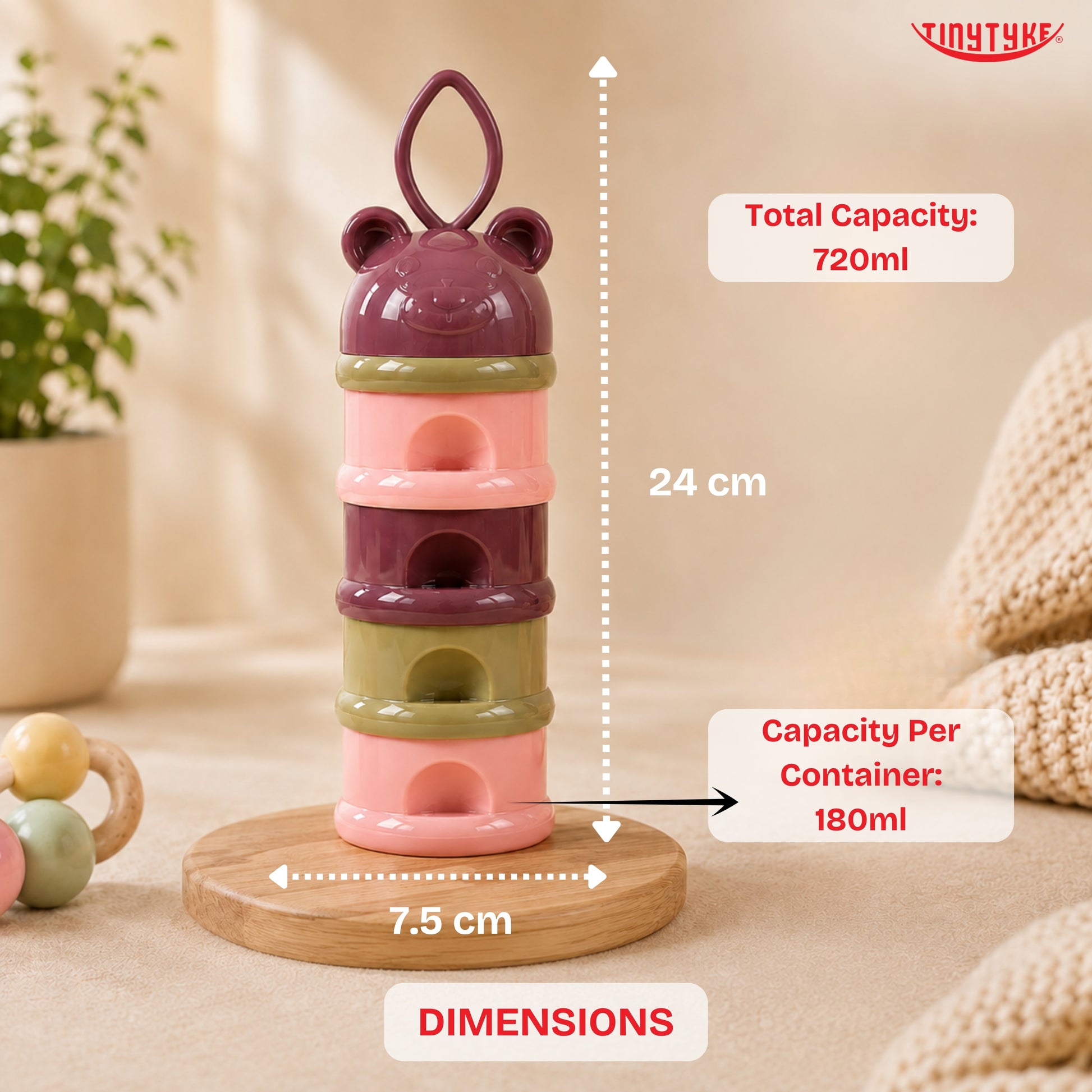 TinyTyke- Multilayered Baby Milk Powder & Food Container