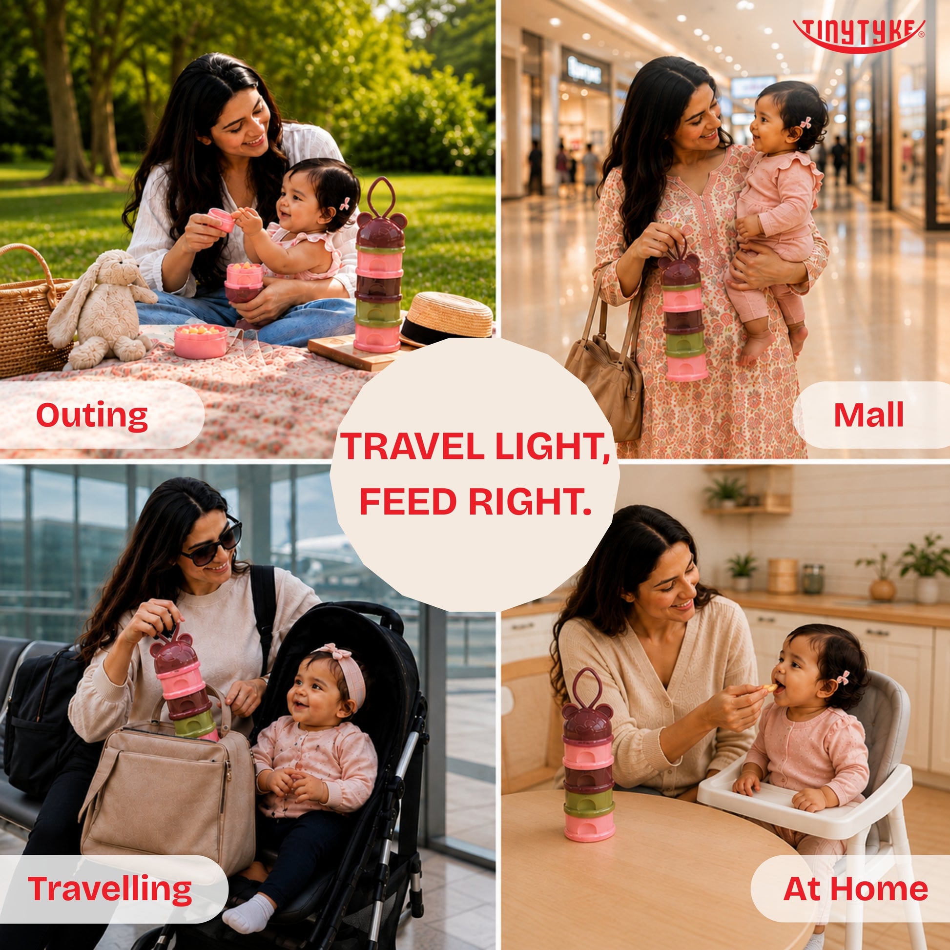 TinyTyke- Multilayered Baby Milk Powder & Food Container