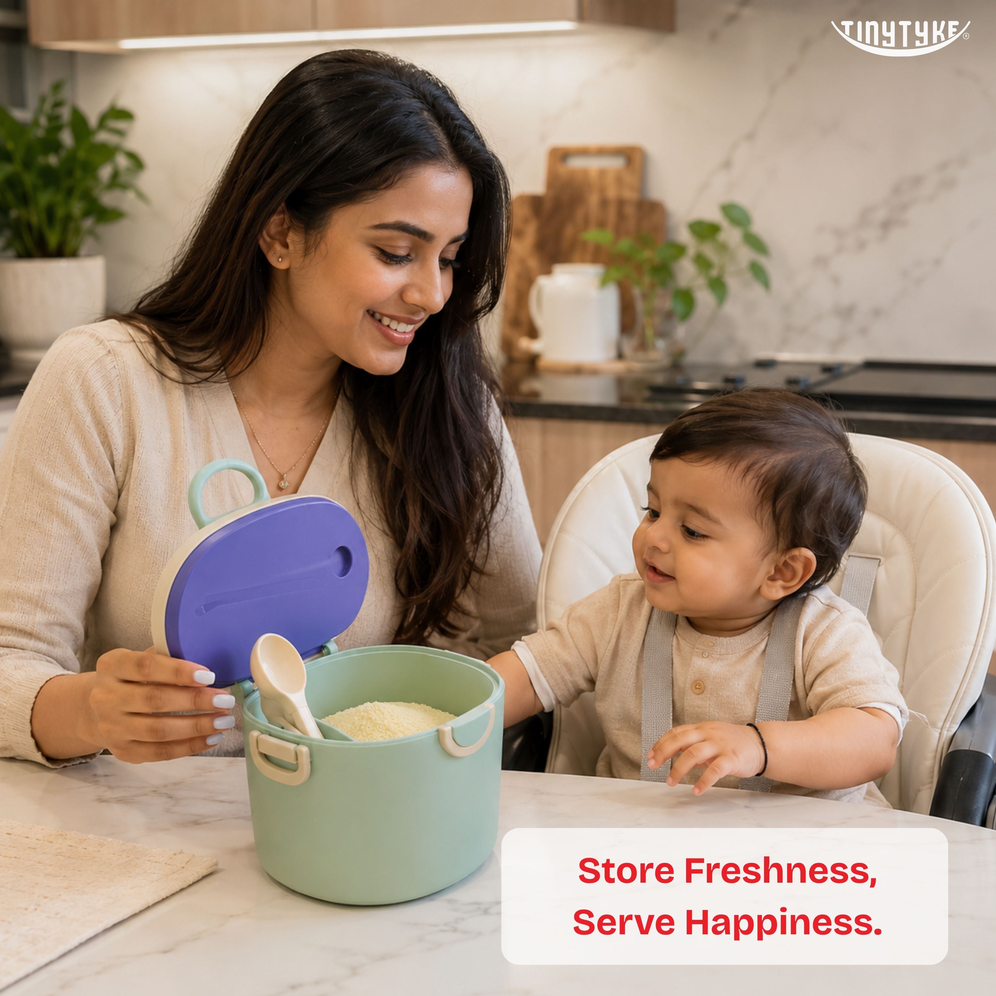 TinyTyke- Baby Formula Milk Powder Container With Spoon