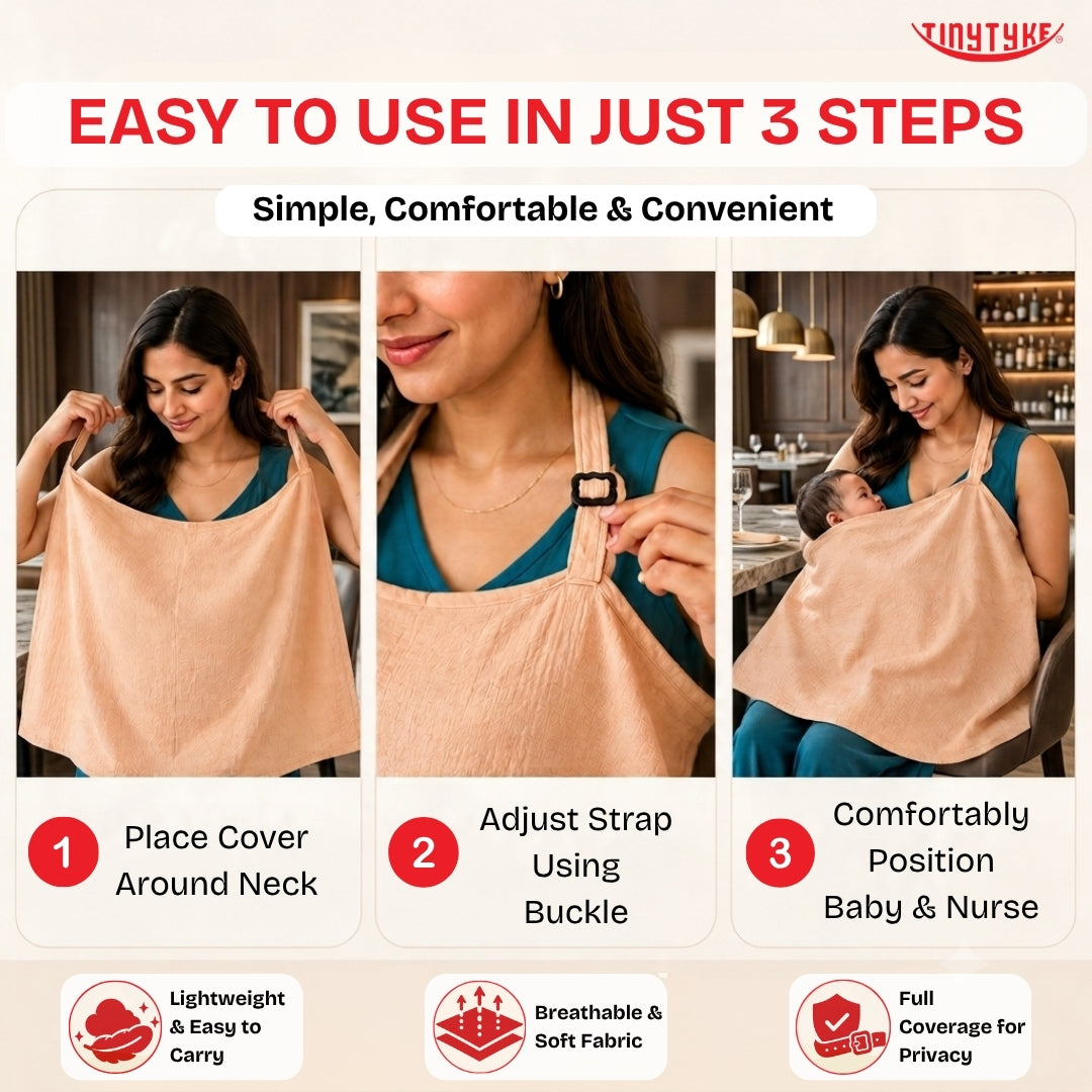 TinyTyke- Muslin Feeding & Nursing Cover for Mother and Baby