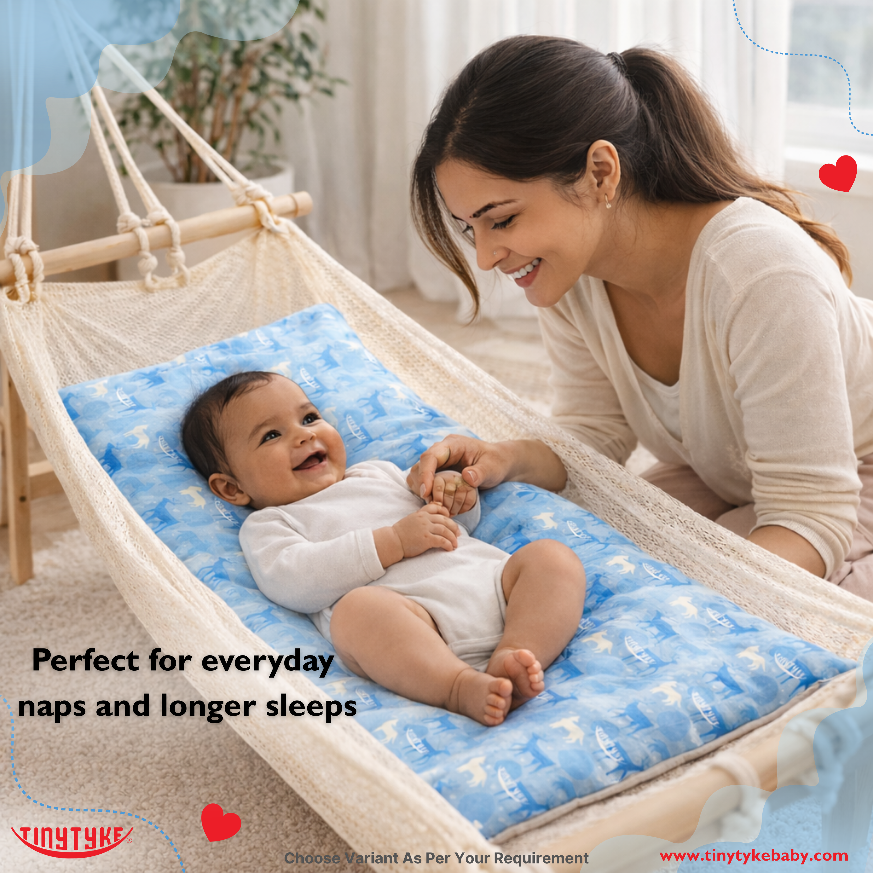 TinyTyke- Premium Baby Mattress For Hammock | Breathable & Cushioned Baby Sleep Support