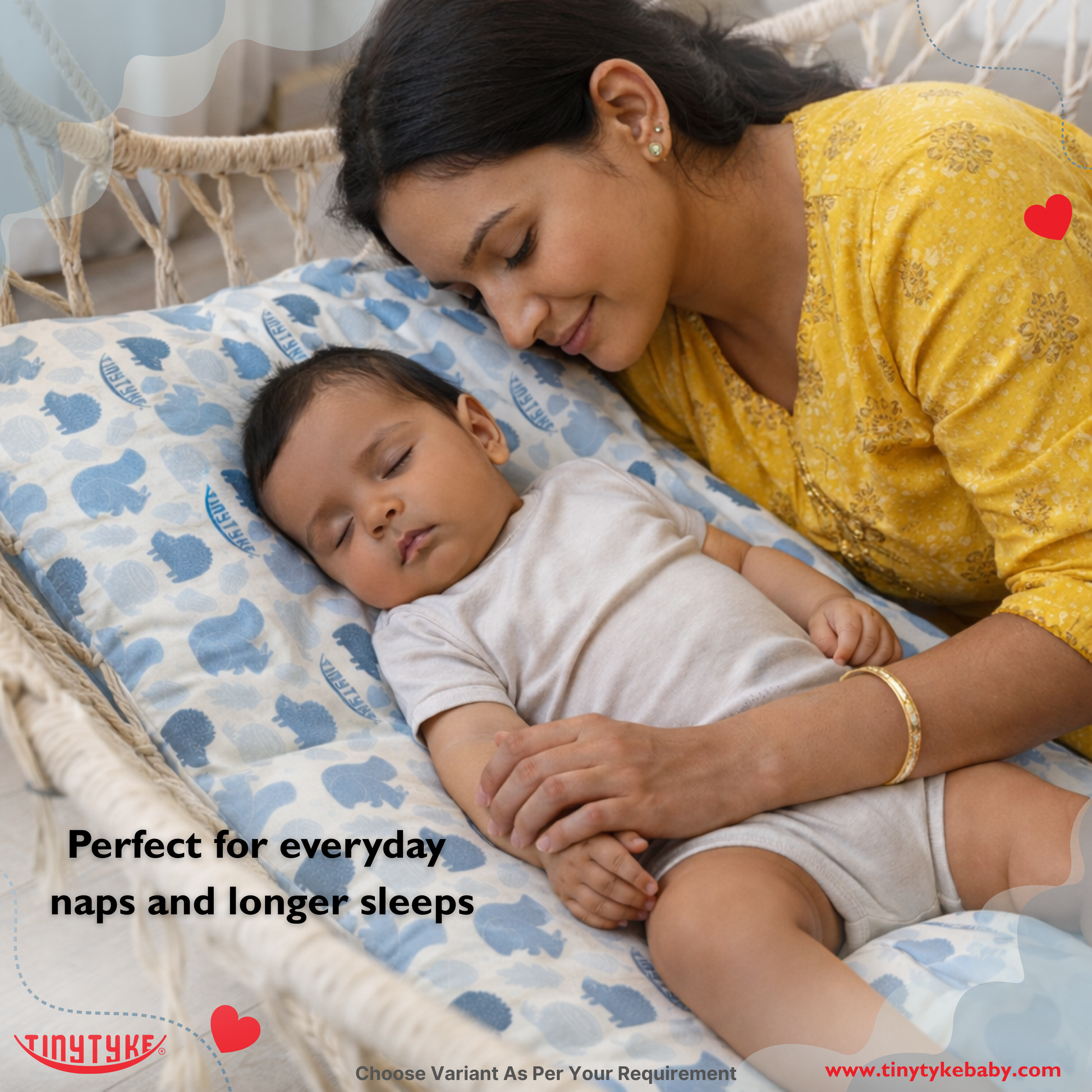 TinyTyke- Premium Baby Mattress For Hammock | Breathable & Cushioned Baby Sleep Support