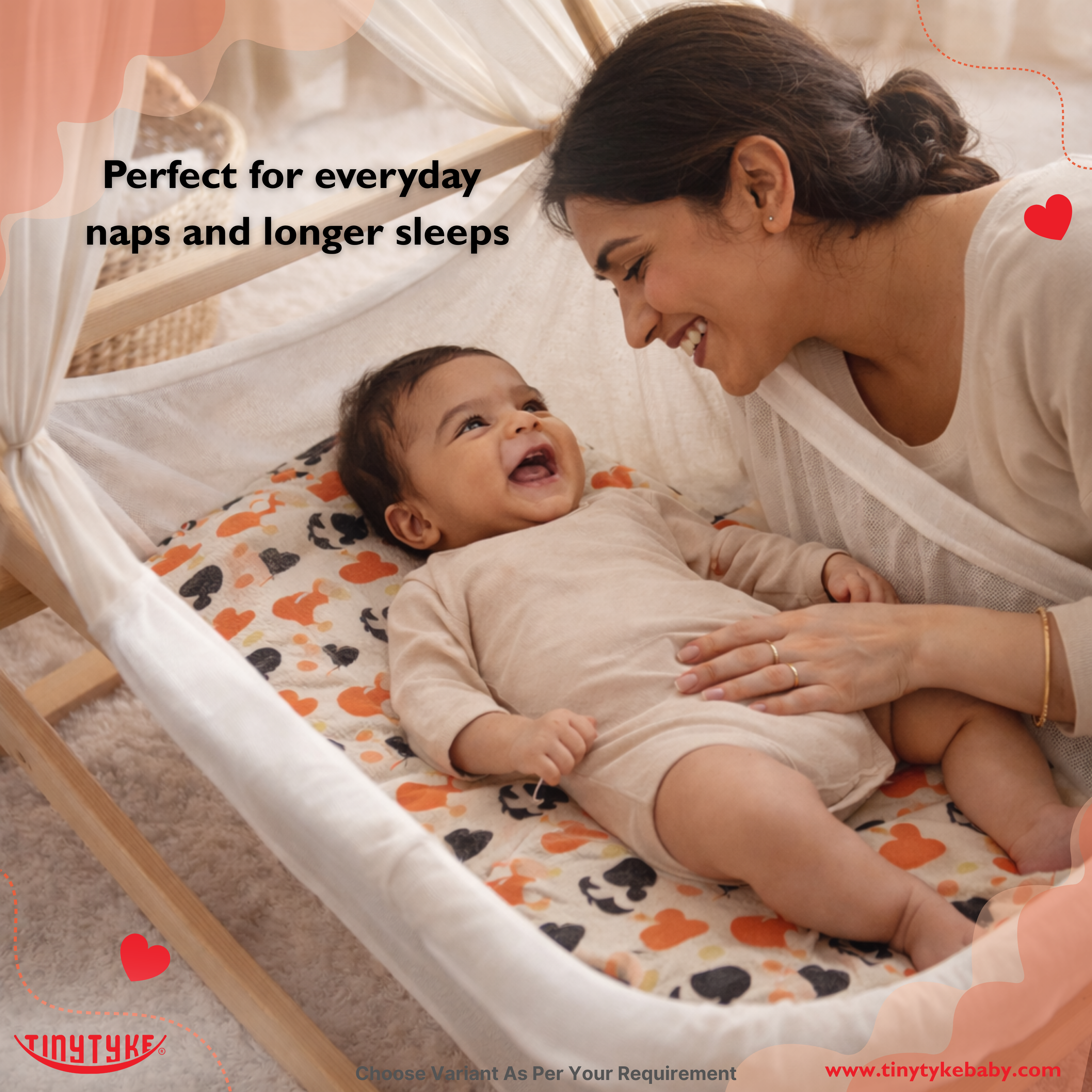 TinyTyke- Premium Baby Mattress For Hammock | Breathable & Cushioned Baby Sleep Support