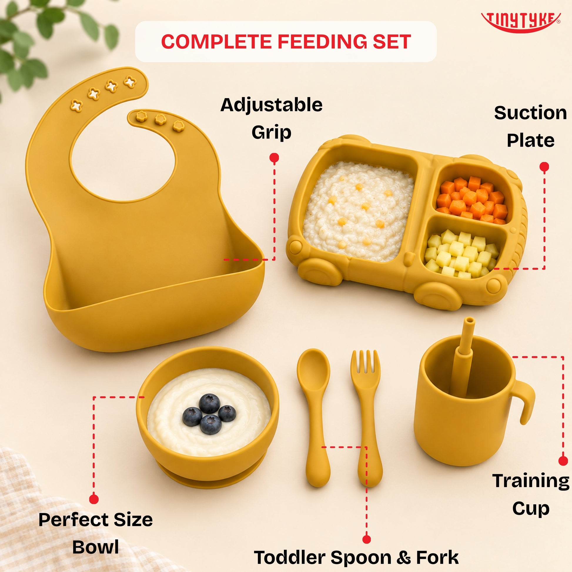 TinyTyke- Silicone Baby Feeding Set