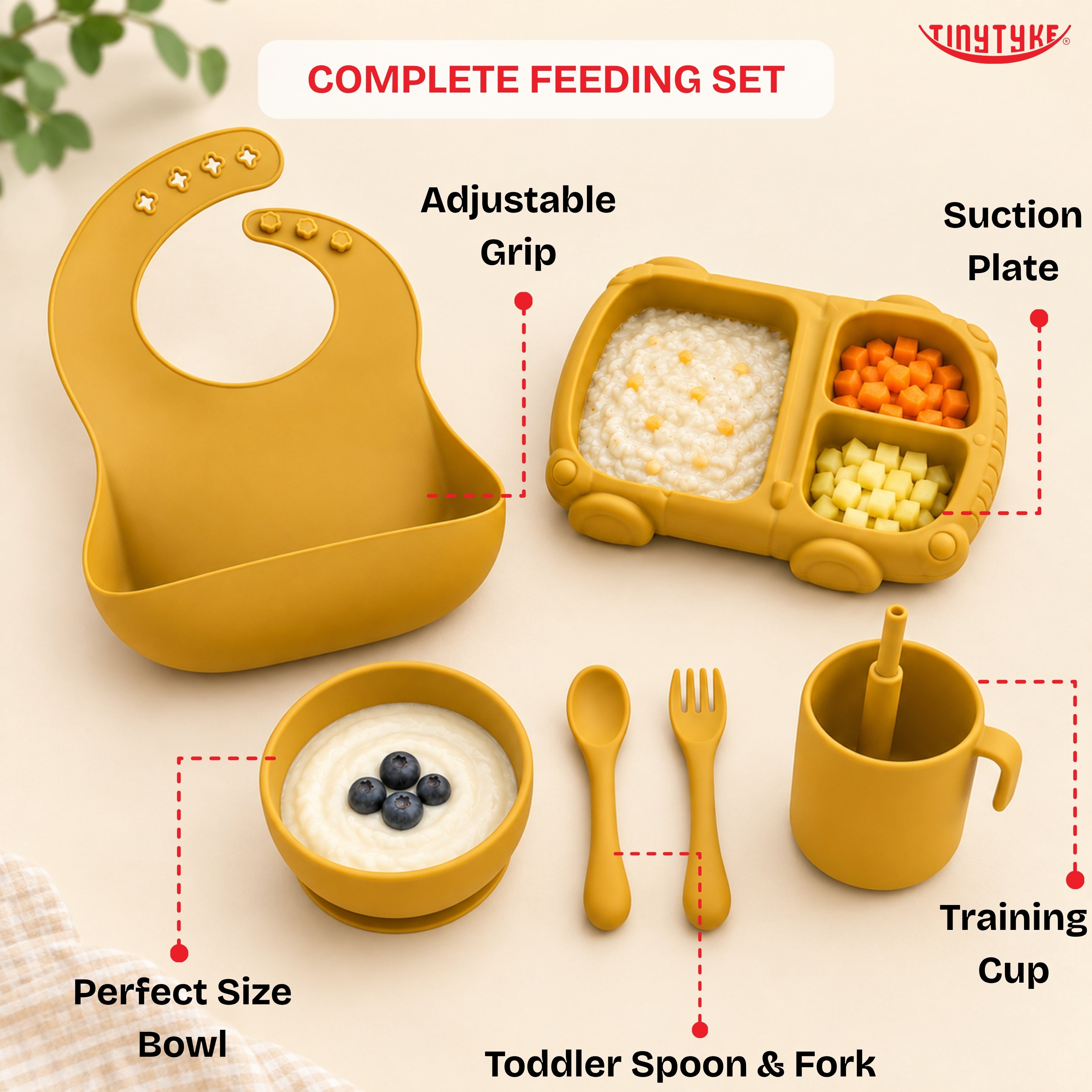 TinyTyke- Silicone Baby Feeding Set