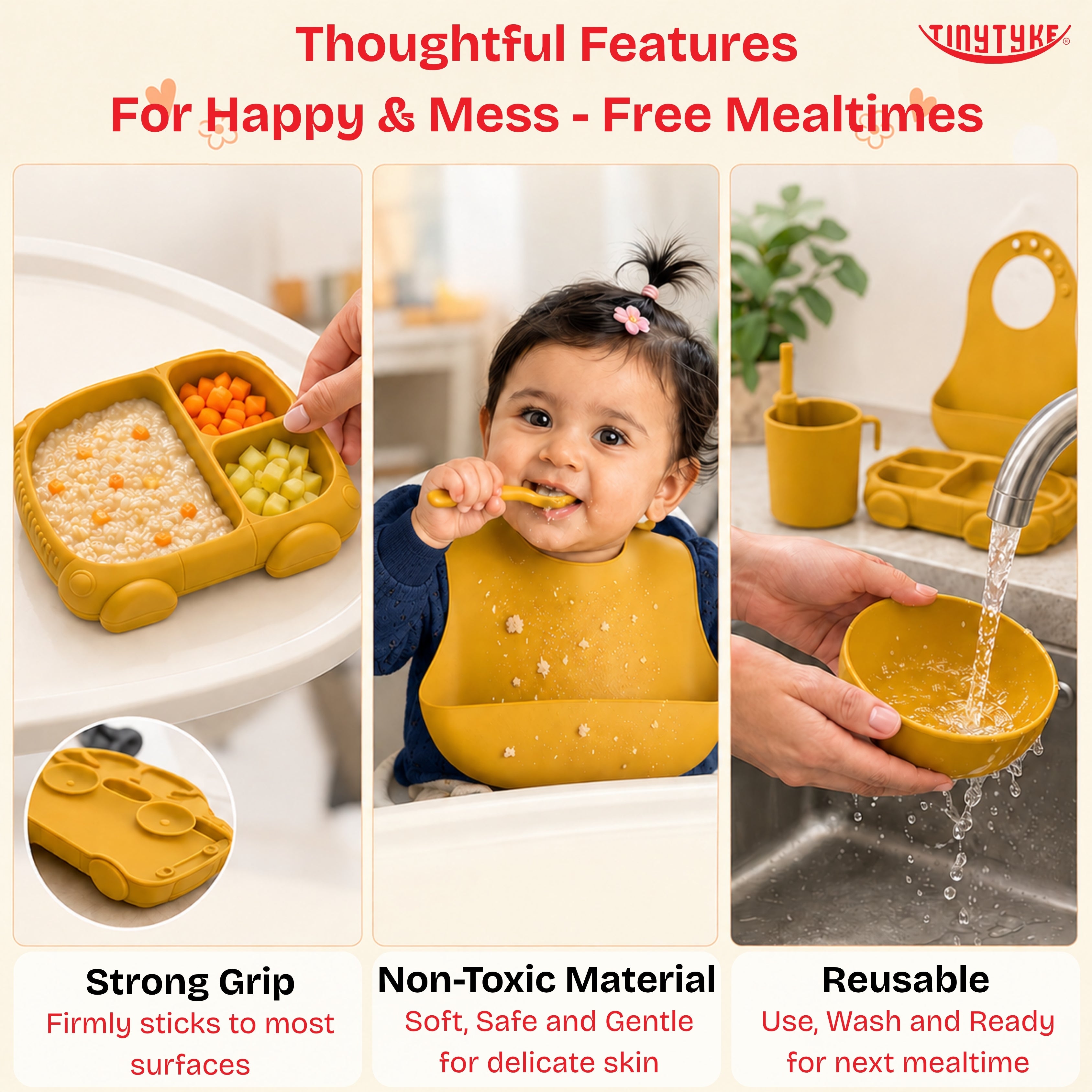 TinyTyke- Silicone Baby Feeding Set