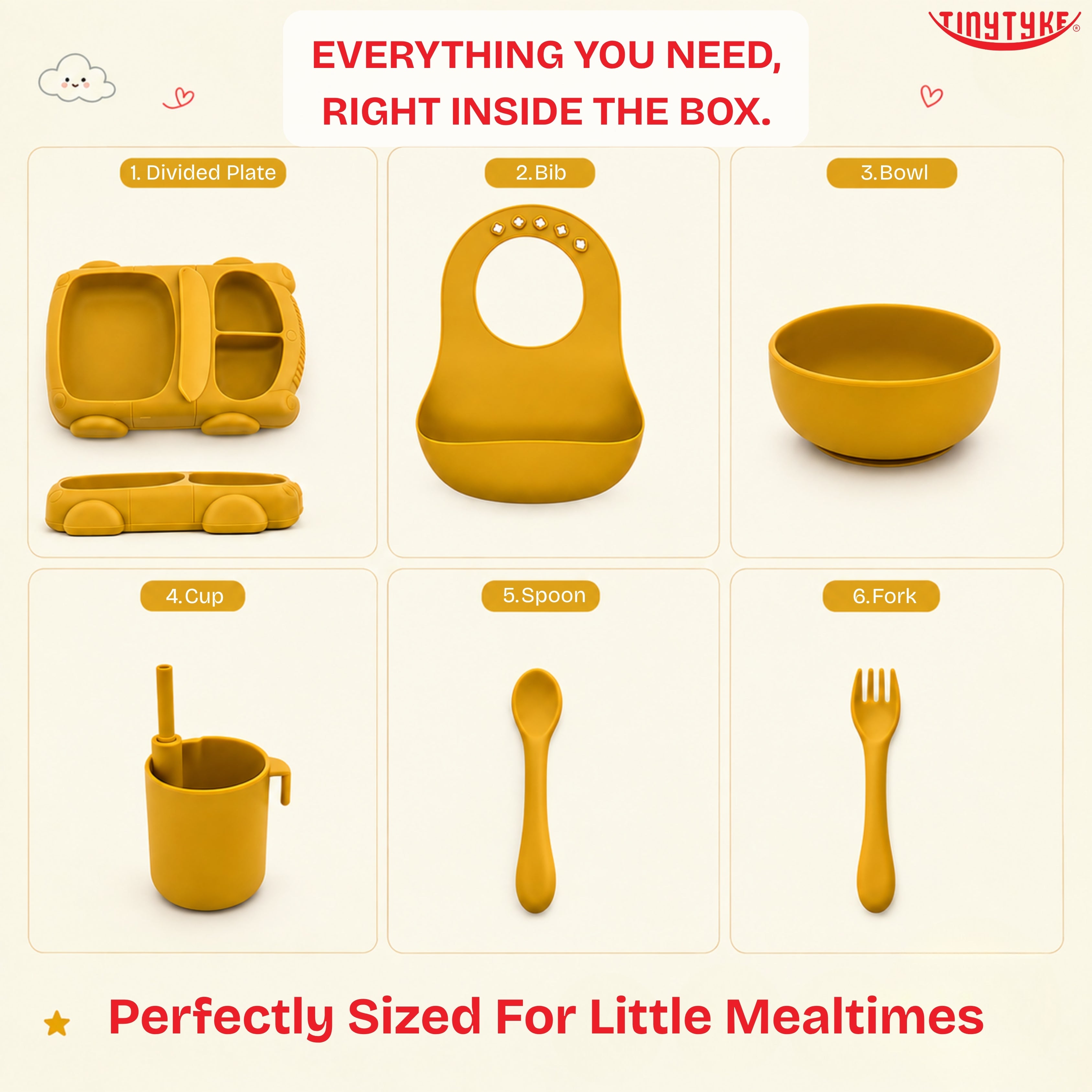 TinyTyke- Silicone Baby Feeding Set