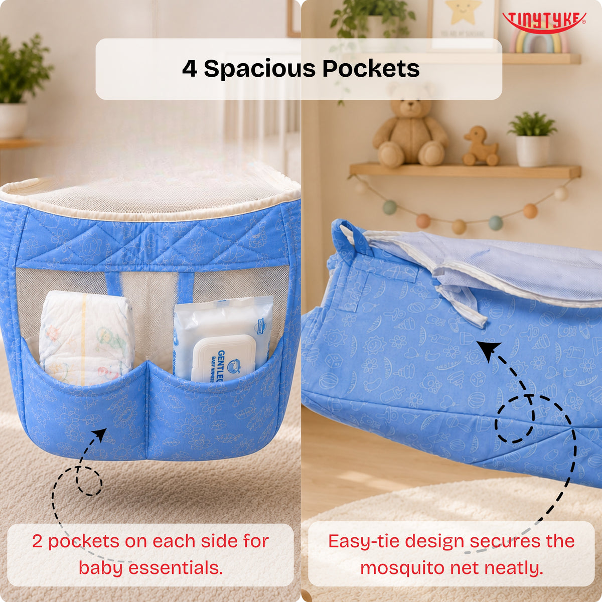 TinyTyke- Simple Heavy Hammock With Mosquito Net | Thin Padding