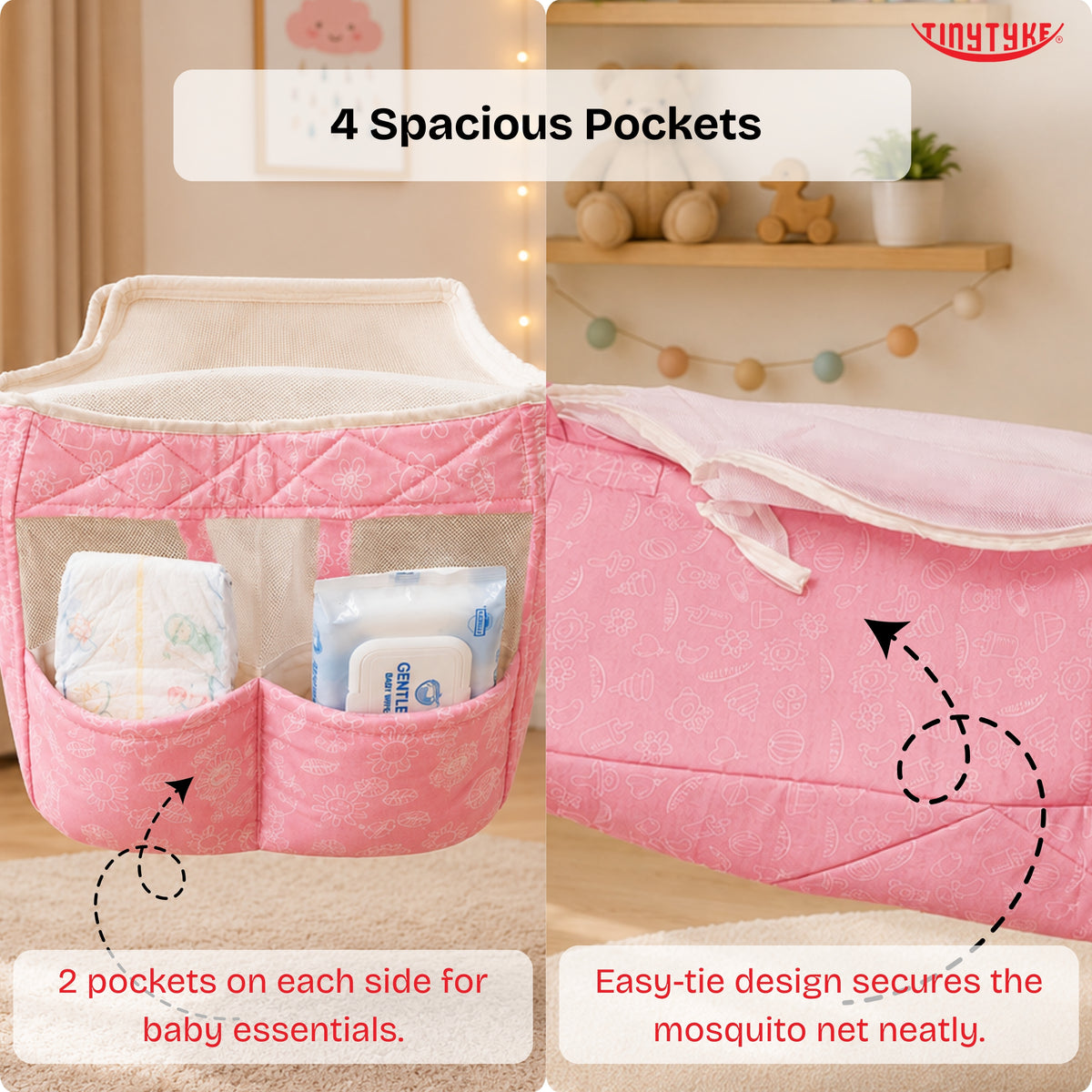 TinyTyke- Simple Heavy Hammock With Mosquito Net | Thin Padding