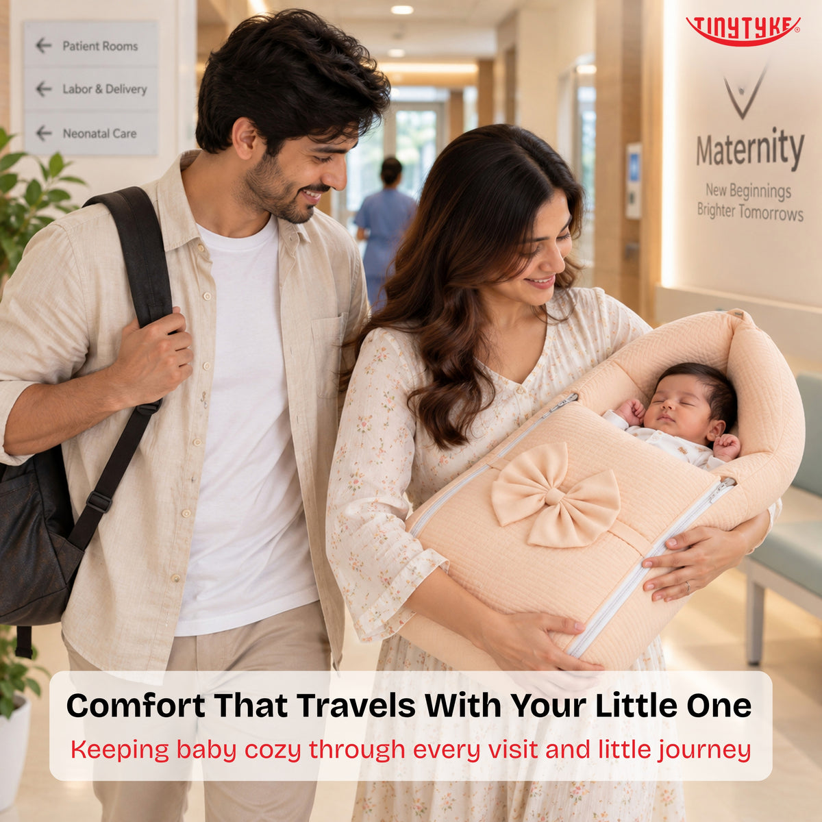 TinyTyke- Premium Crinkled Muslin Baby Sleeping Bag & Baby Nest