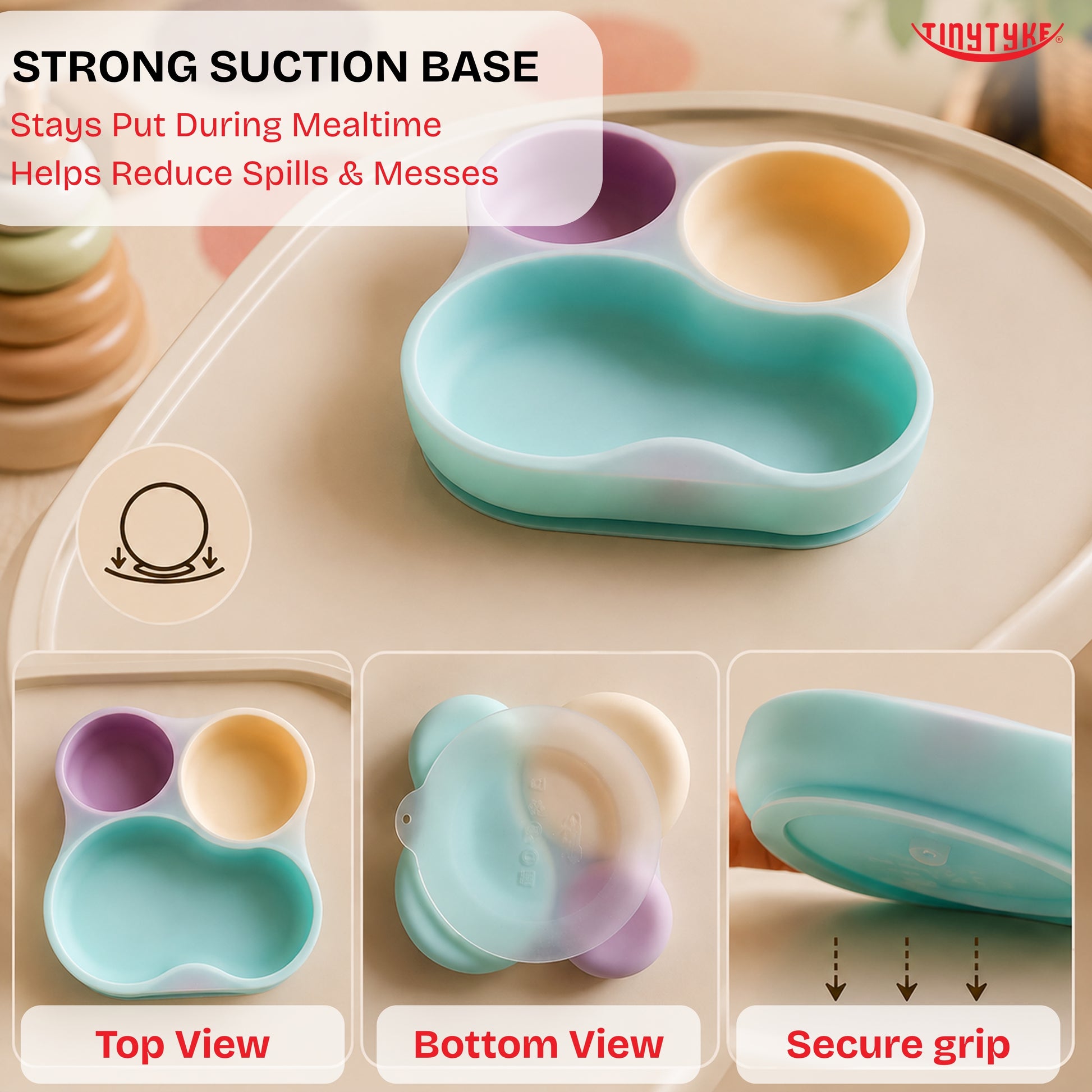 TinyTyke- Premium Silicone Baby Feeding Plate