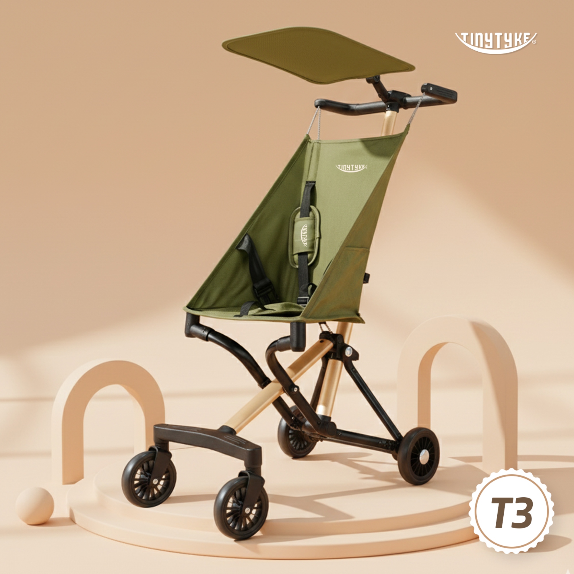 TinyTyke Urban Glide (T3) Lightweight Travel Stroller for Baby | Ultra-Light 4.3 kg Cabin-Friendly Compact Fold Stroller (6-40 Months)
