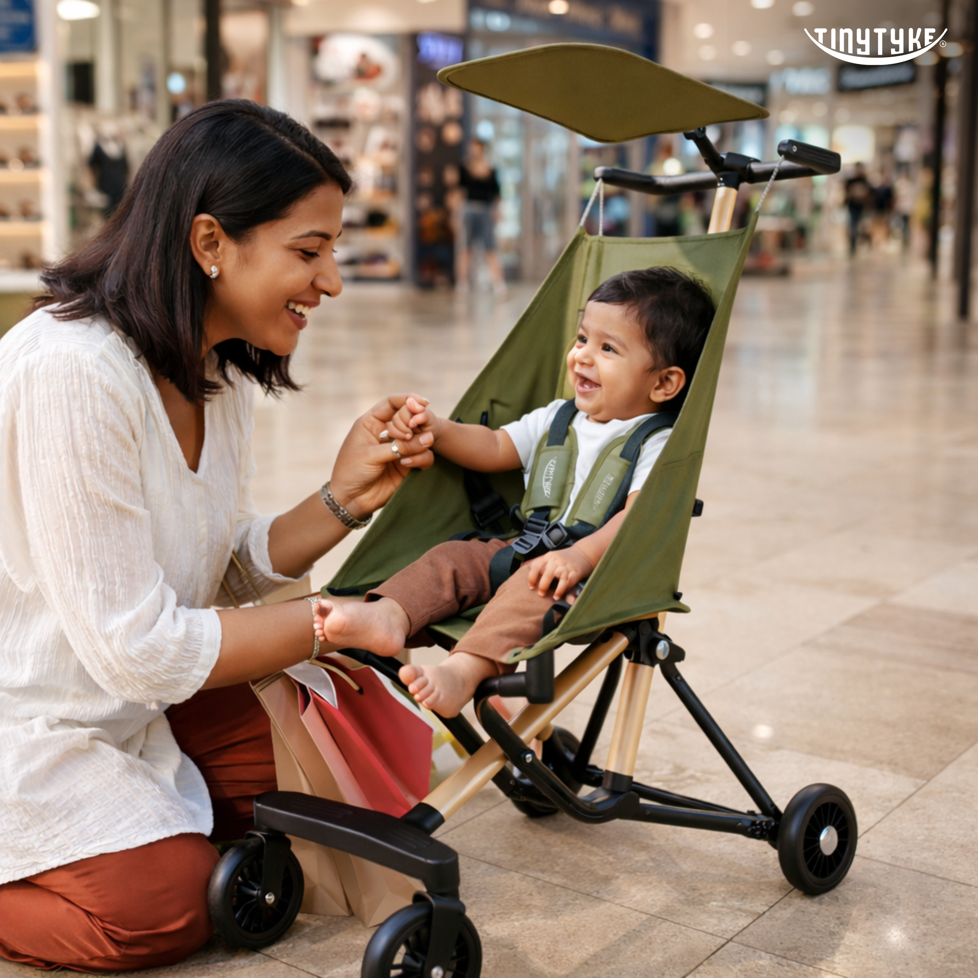 TinyTyke Urban Glide (T3) Lightweight Travel Stroller for Baby | Ultra-Light 4.3 kg Cabin-Friendly Compact Fold Stroller (6-40 Months)