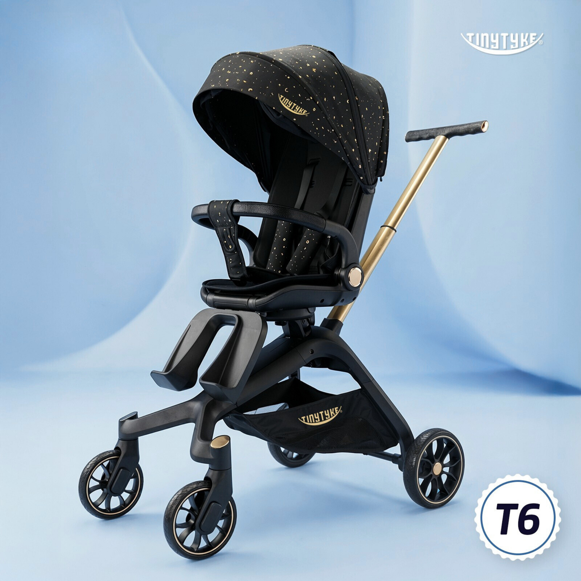 TinyTyke Urban Glide (T6) Luxury Stroller with Parent-Facing and Forward-Facing Reversible Seat | Newborn Ready with 3-Position Recline and One-touch Fold (0-40 Months)