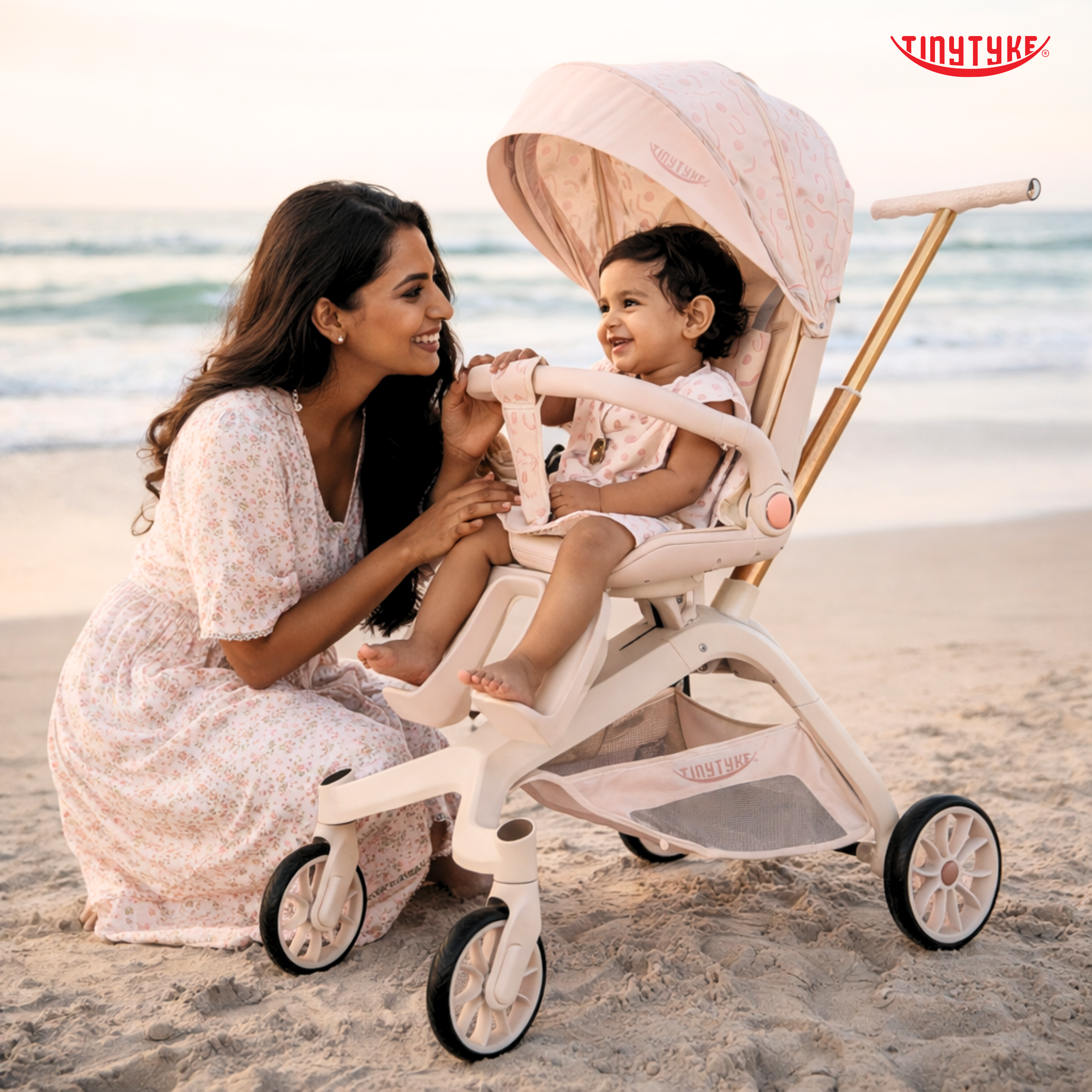 TinyTyke Urban Glide (T6) Luxury Stroller with Parent-Facing and Forward-Facing Reversible Seat | Newborn Ready with 3-Position Recline and One-touch Fold (0-40 Months)