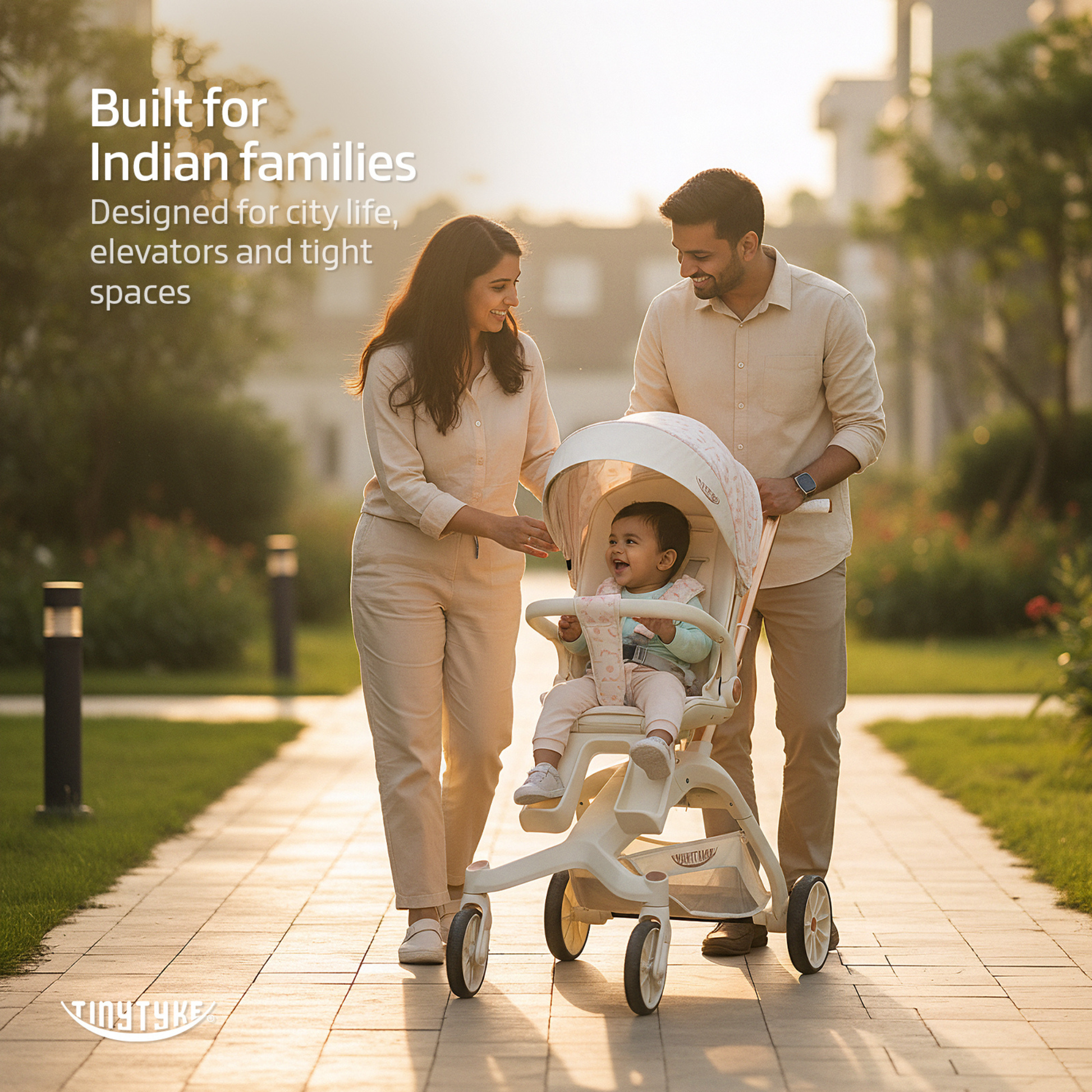 TinyTyke Urban Glide (T6) Luxury Stroller with Parent-Facing and Forward-Facing Reversible Seat | Newborn Ready with 3-Position Recline and One-touch Fold (0-40 Months)