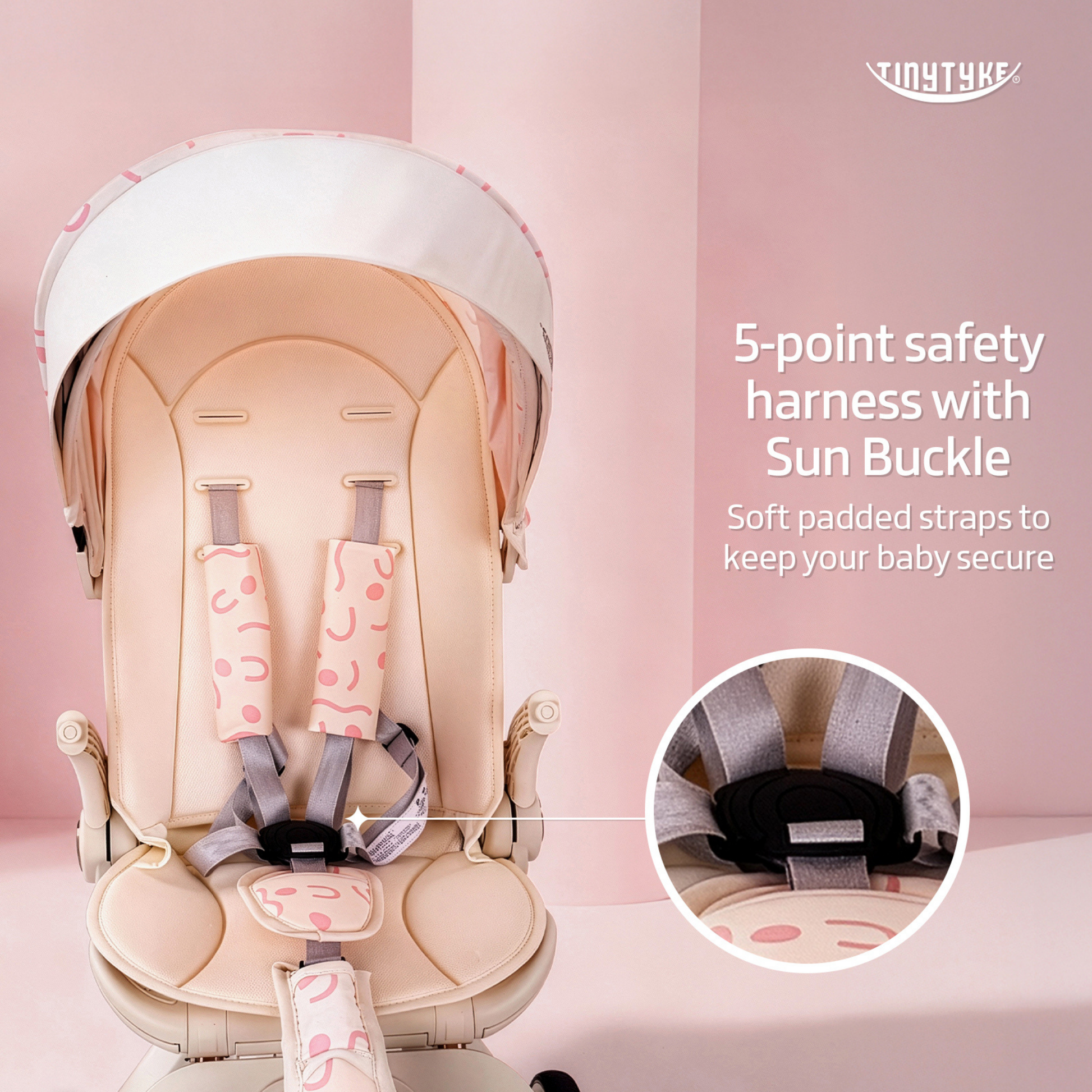 TinyTyke Urban Glide (T6) Luxury Stroller with Parent-Facing and Forward-Facing Reversible Seat | Newborn Ready with 3-Position Recline and One-touch Fold (0-40 Months)