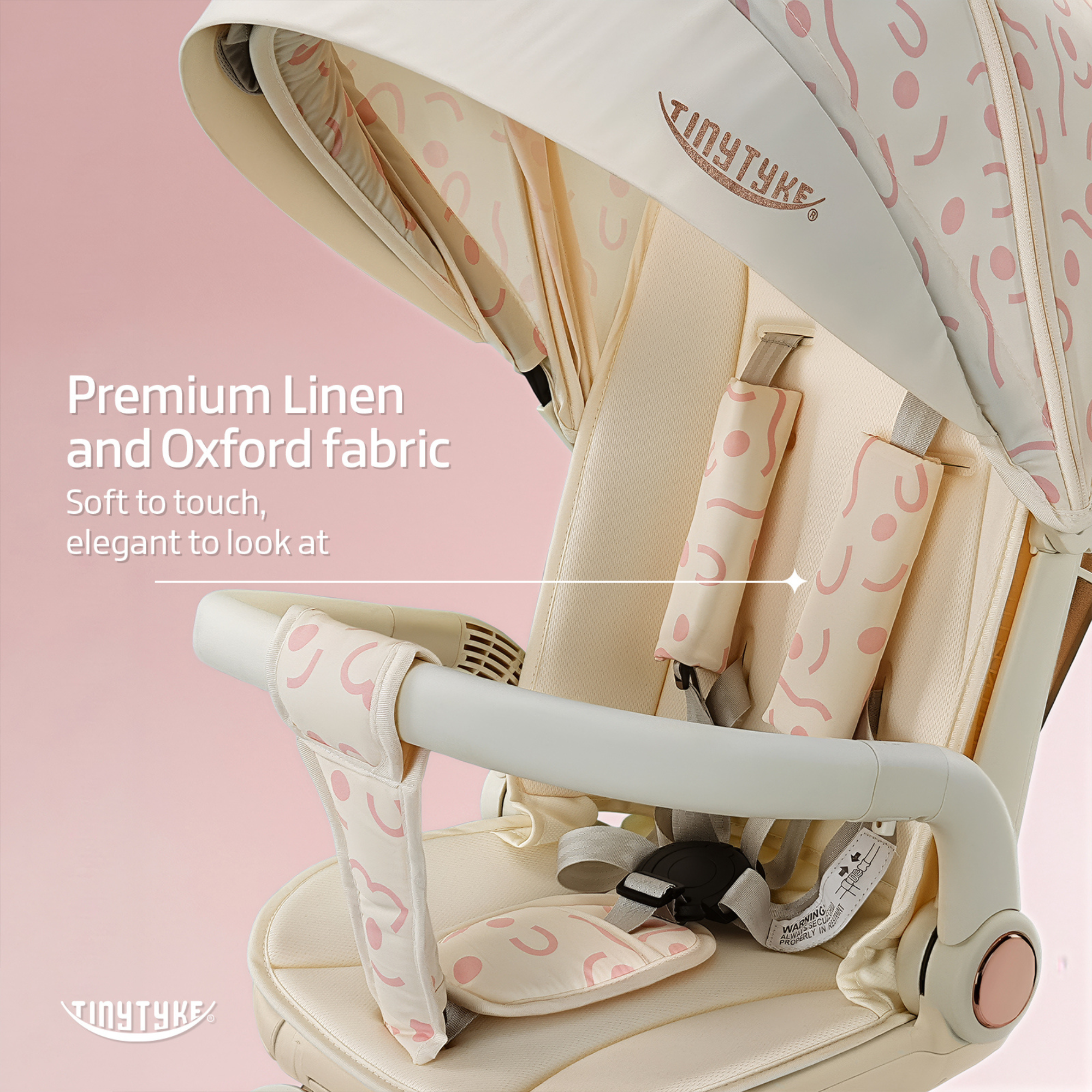 TinyTyke Urban Glide (T6) Luxury Stroller with Parent-Facing and Forward-Facing Reversible Seat | Newborn Ready with 3-Position Recline and One-touch Fold (0-40 Months)