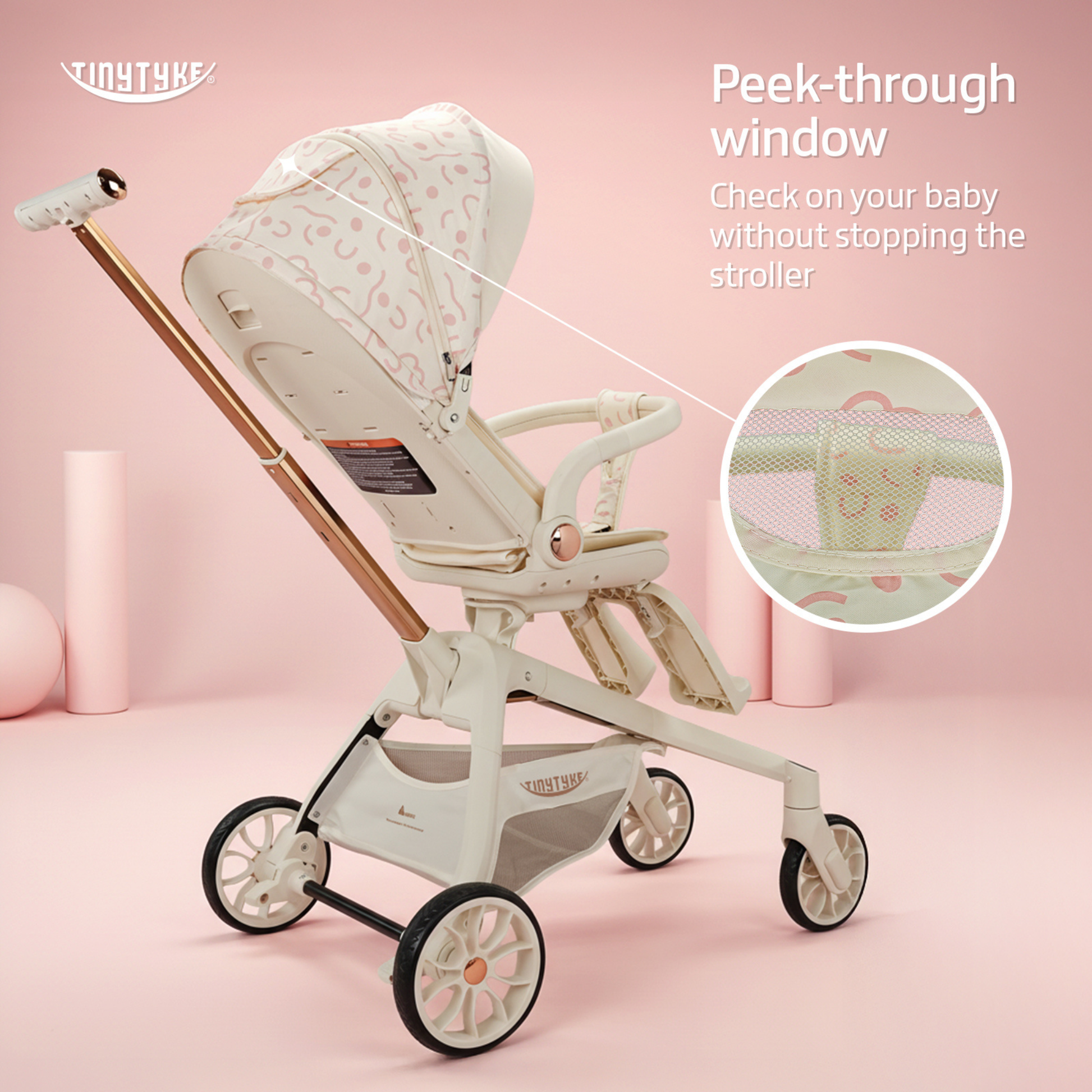 TinyTyke Urban Glide (T6) Luxury Stroller with Parent-Facing and Forward-Facing Reversible Seat | Newborn Ready with 3-Position Recline and One-touch Fold (0-40 Months)