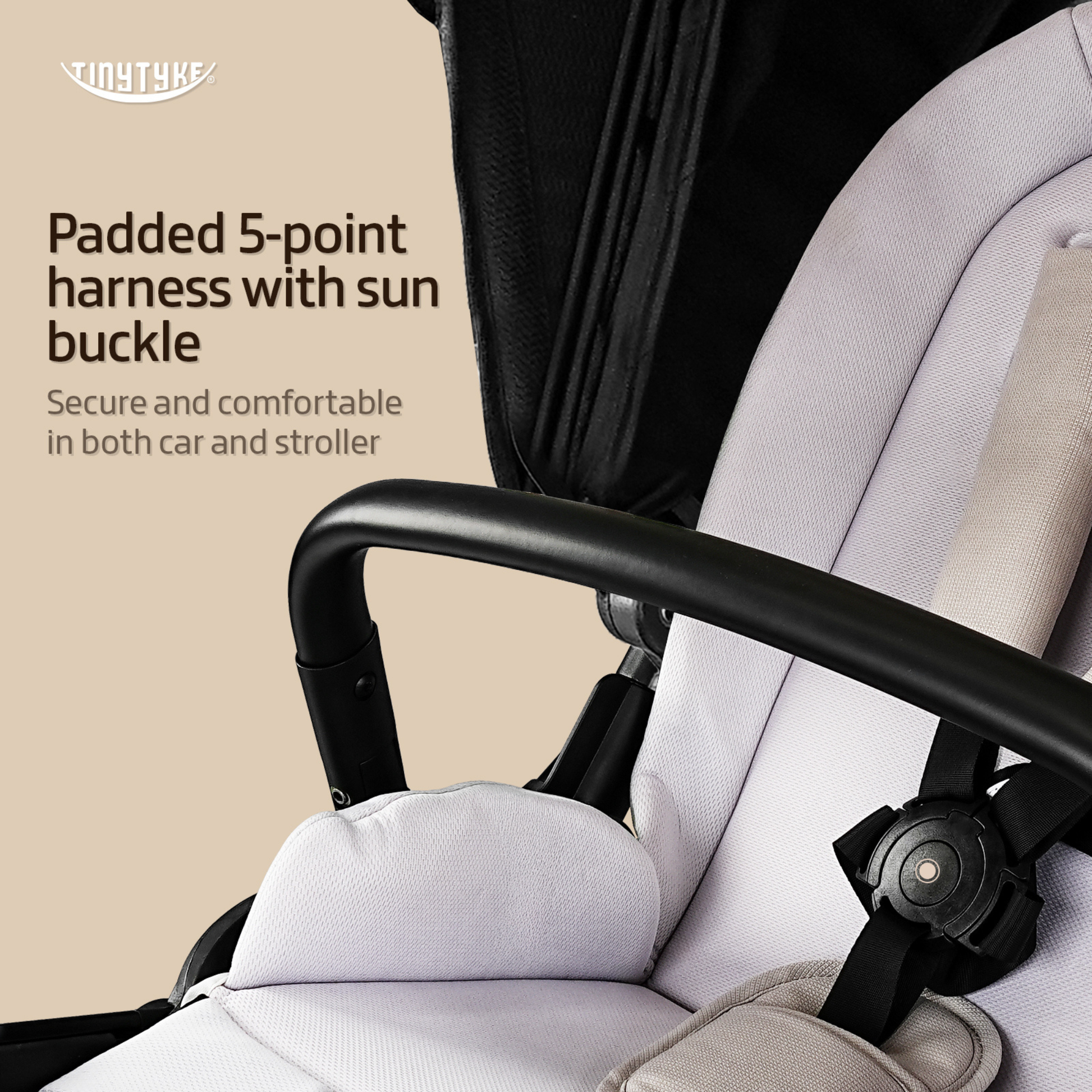 TinyTyke Urban Glide (T7) Two Essentials, One Purchase | Travel System Stroller with Car Seat (Optional) & Reversible Seating | 3-Position Recline and One-touch Fold (0-40 Months)