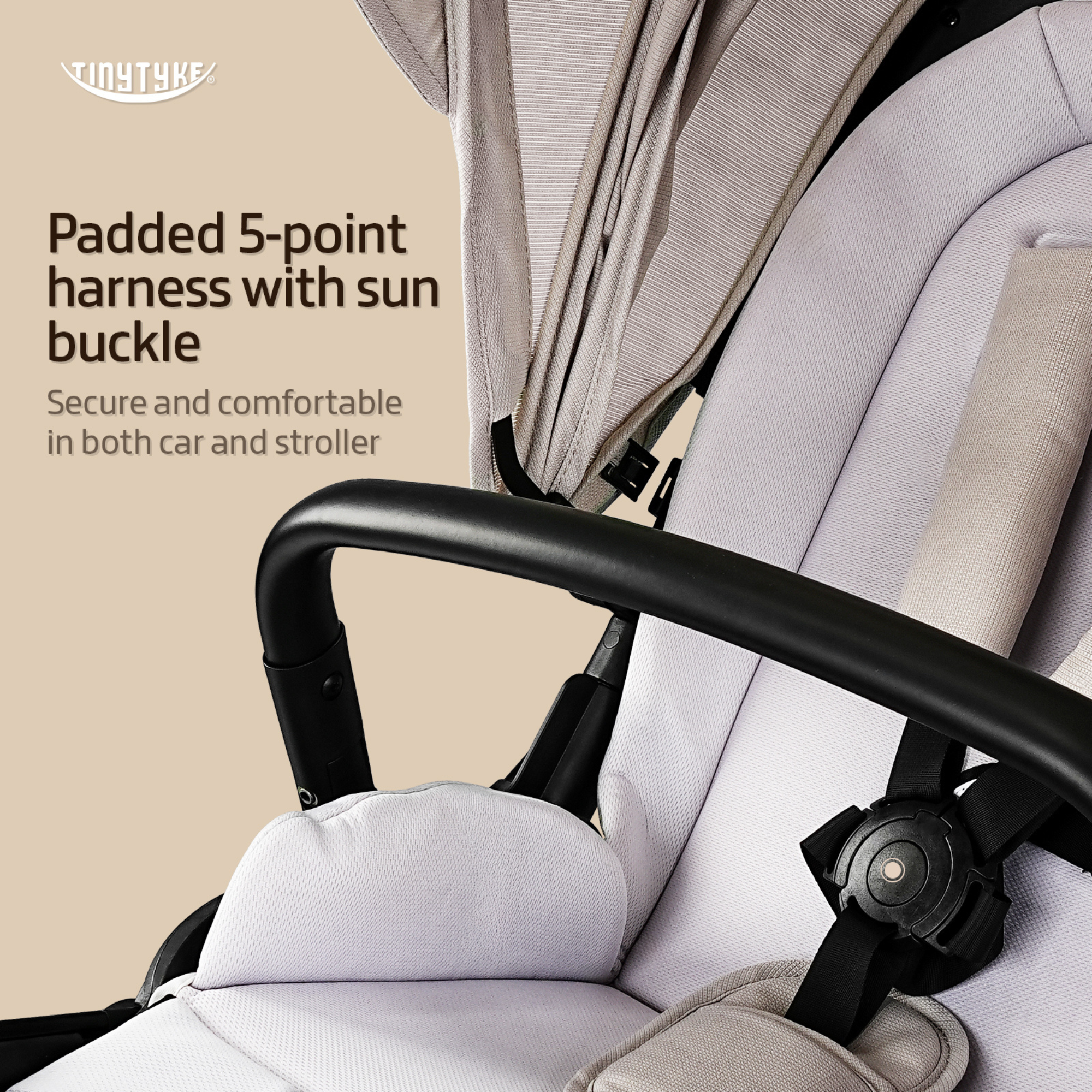 TinyTyke Urban Glide (T7) Two Essentials, One Purchase | Travel System Stroller with Car Seat (Optional) & Reversible Seating | 3-Position Recline and One-touch Fold (0-40 Months)