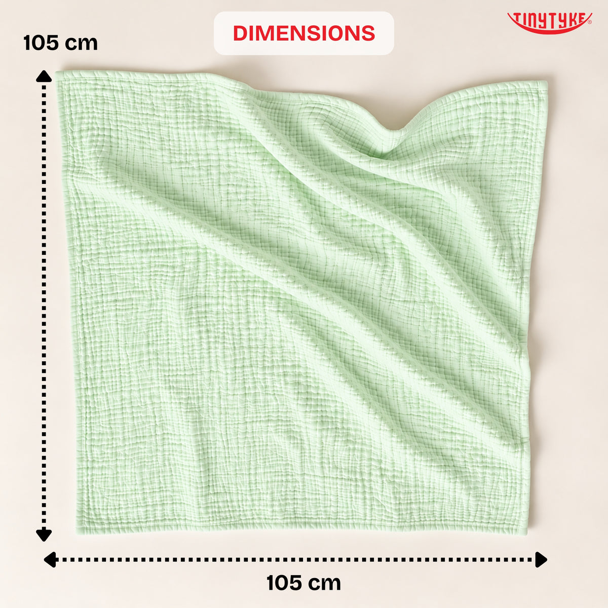 TinyTyke- Premium Crinkled Muslin Swaddle Cum Blanket For Newborn Babies