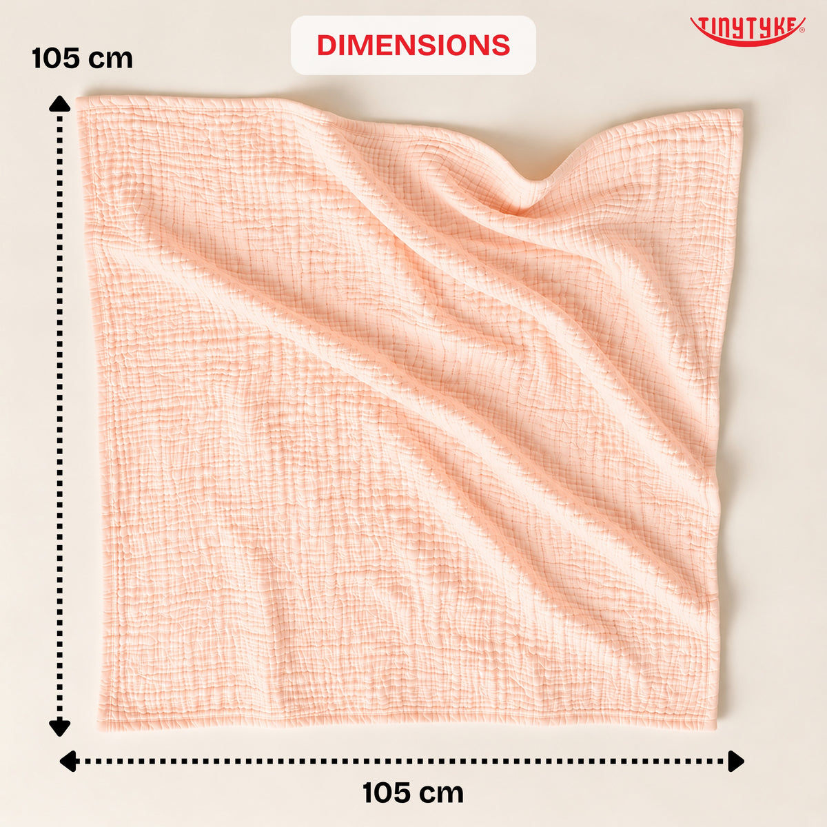 TinyTyke- Premium Crinkled Muslin Swaddle Cum Blanket For Newborn Babies