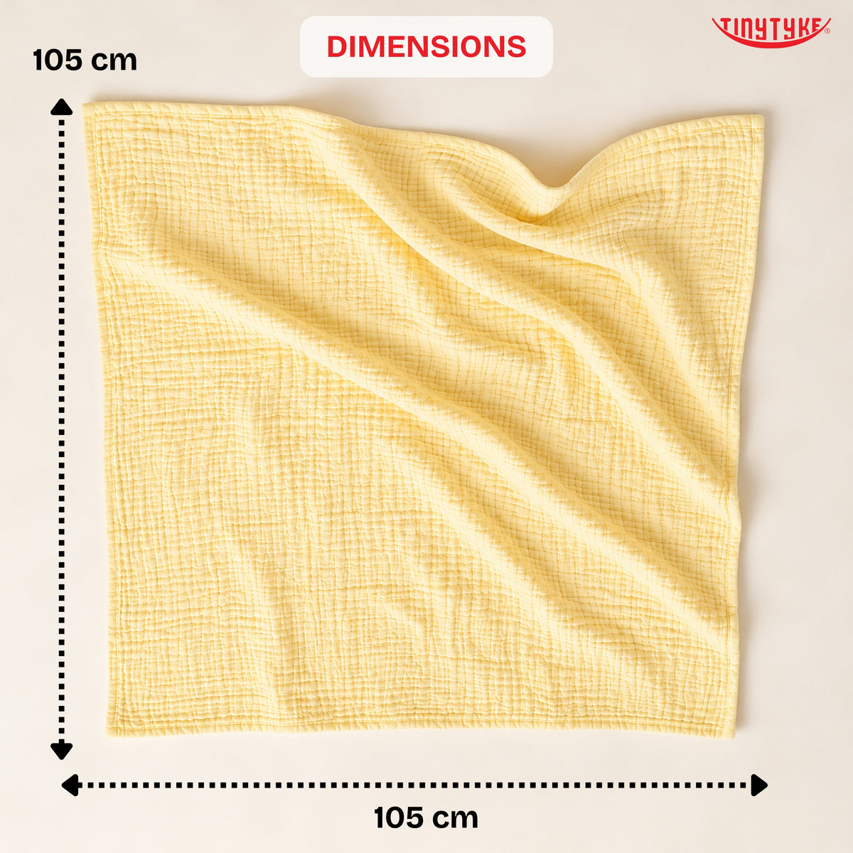 TinyTyke- Premium Crinkled Muslin Swaddle Cum Blanket For Newborn Babies