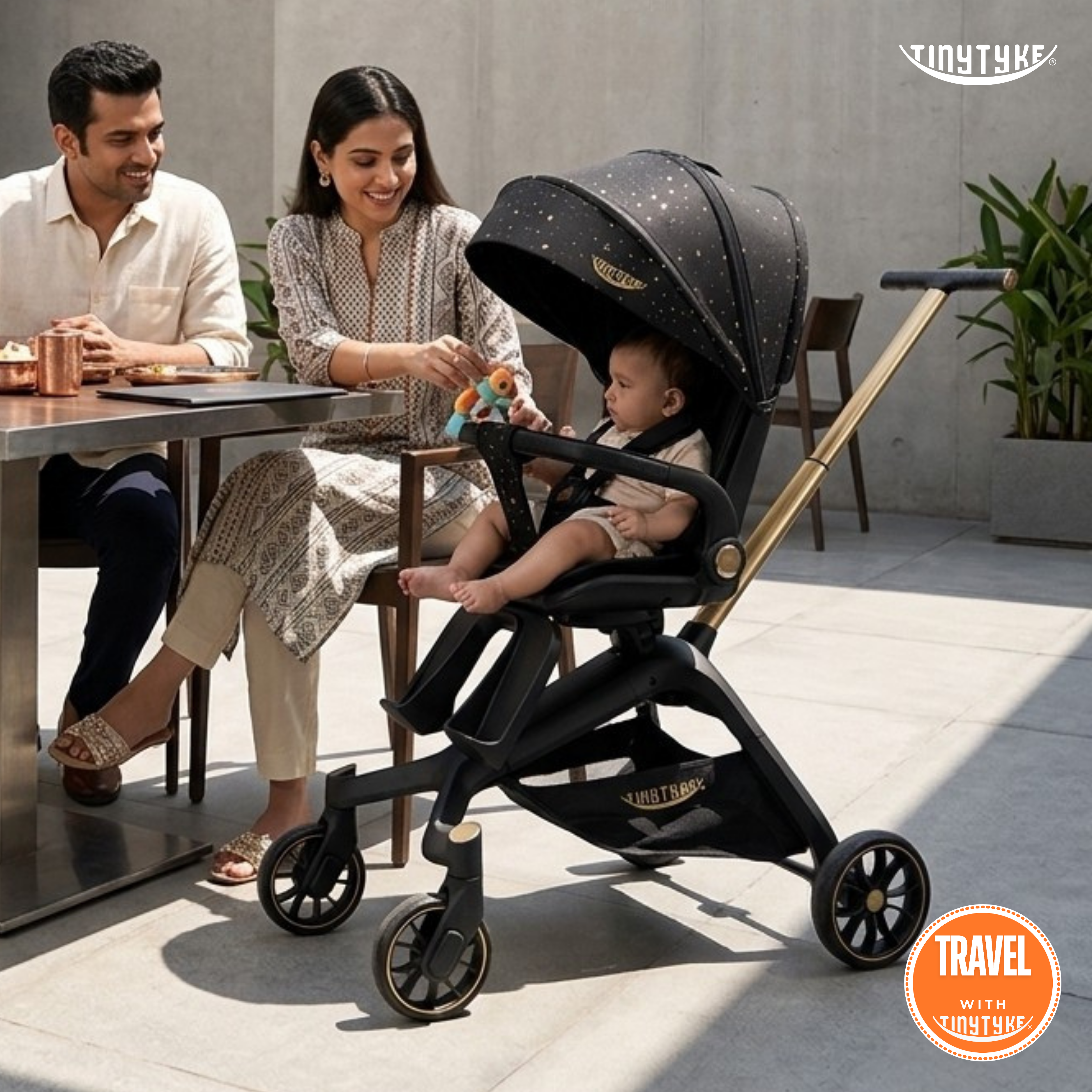 TinyTyke T6 FaceTime Stroller — Reversible Seat Baby Pram | 0–40 Months