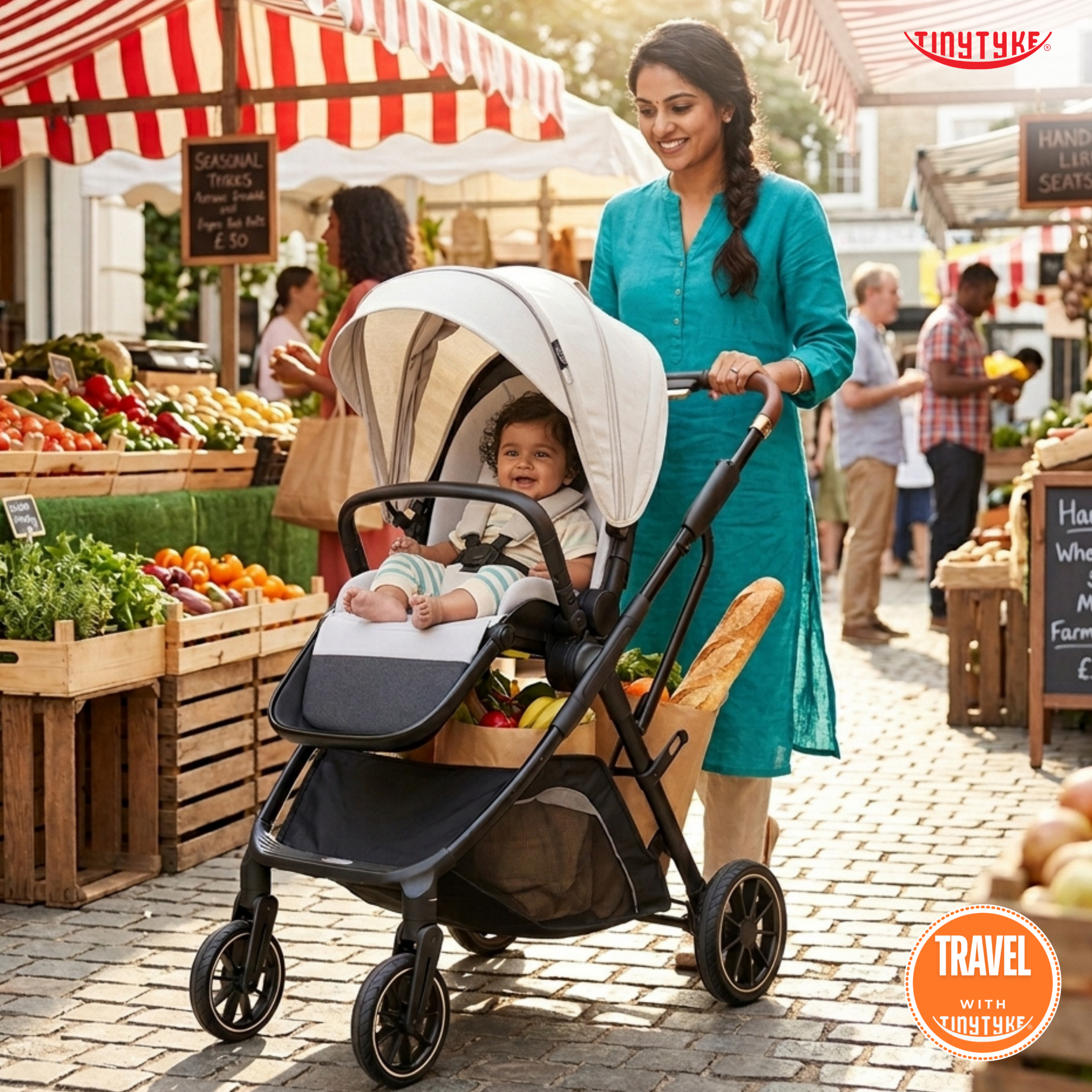 TinyTyke T7 MegaSpace Travel System Stroller — With Optional Car Seat | 0–40 Months