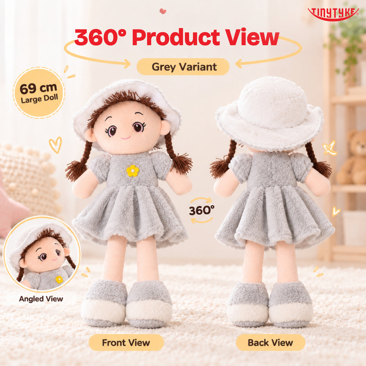 TinyTyke- Plush Rag Doll Soft Toy for Kids