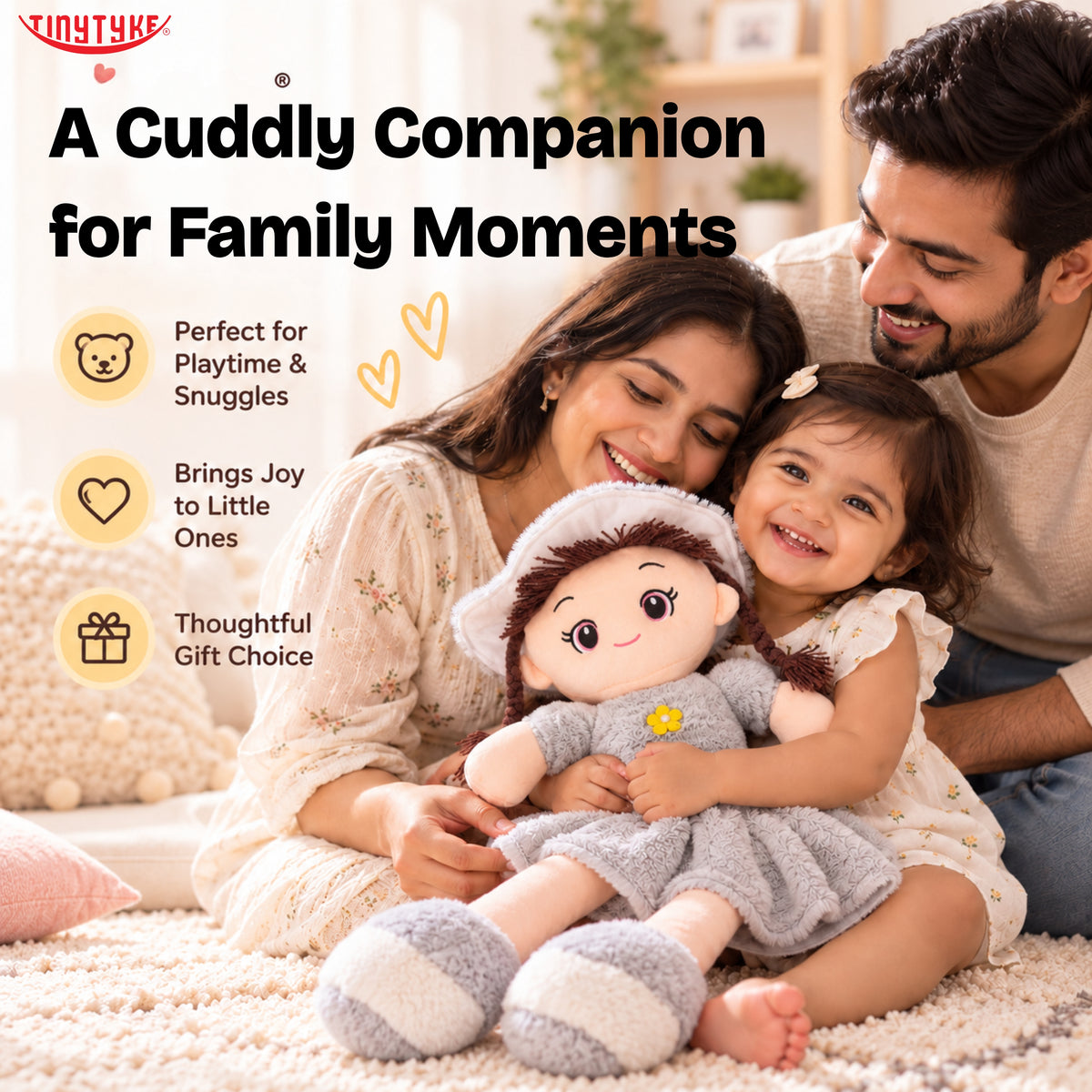 TinyTyke- Plush Rag Doll Soft Toy for Kids