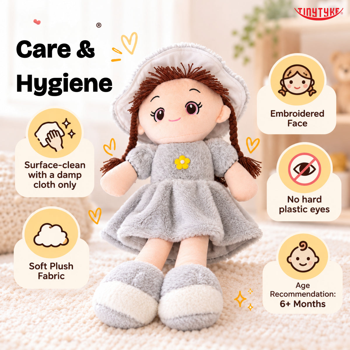 TinyTyke- Plush Rag Doll Soft Toy for Kids