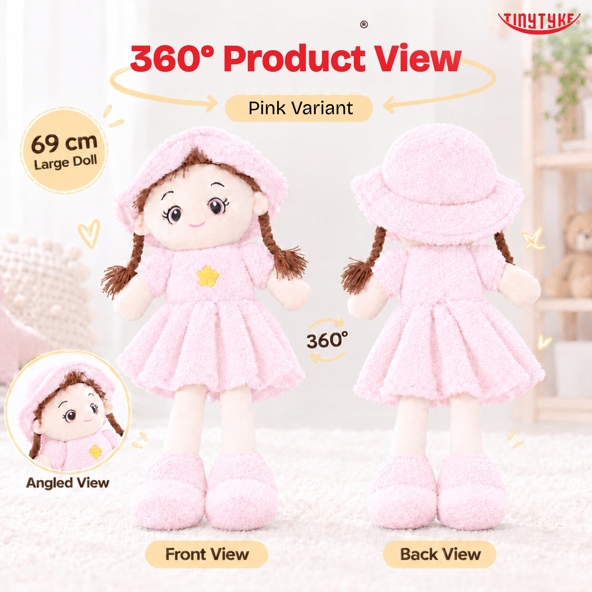 TinyTyke- Plush Rag Doll Soft Toy for Kids