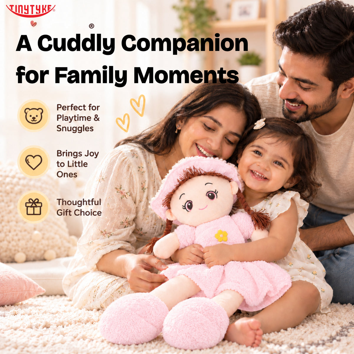 TinyTyke- Plush Rag Doll Soft Toy for Kids