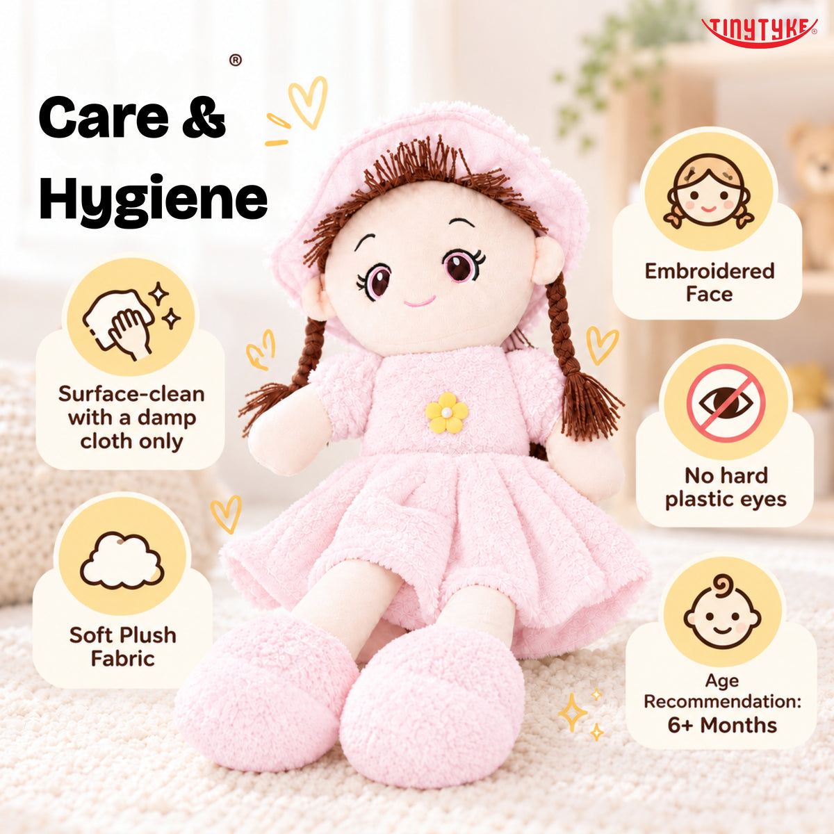 TinyTyke- Plush Rag Doll Soft Toy for Kids
