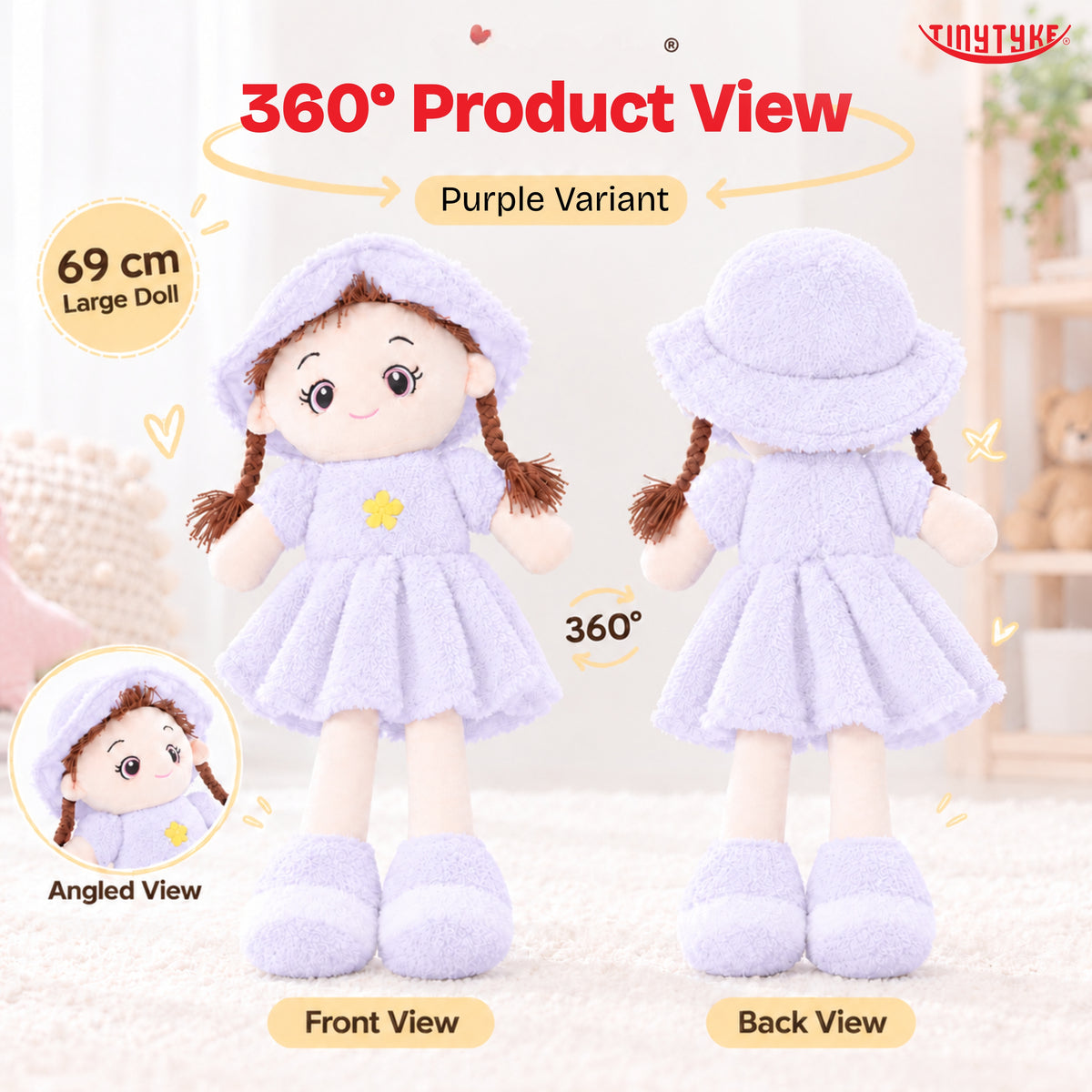 TinyTyke- Plush Rag Doll Soft Toy for Kids