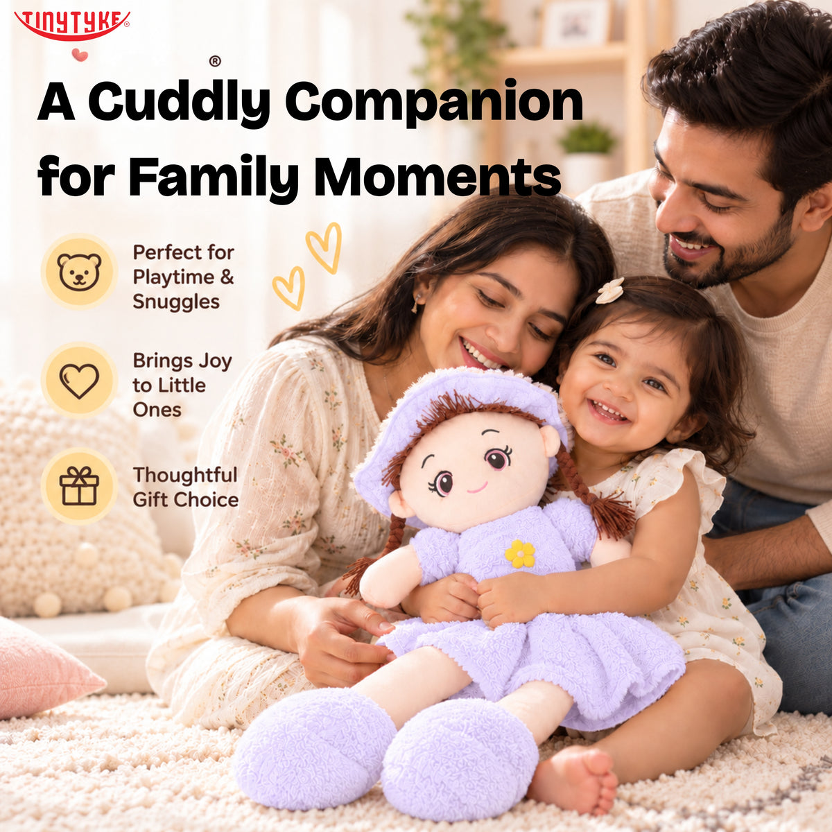 TinyTyke- Plush Rag Doll Soft Toy for Kids