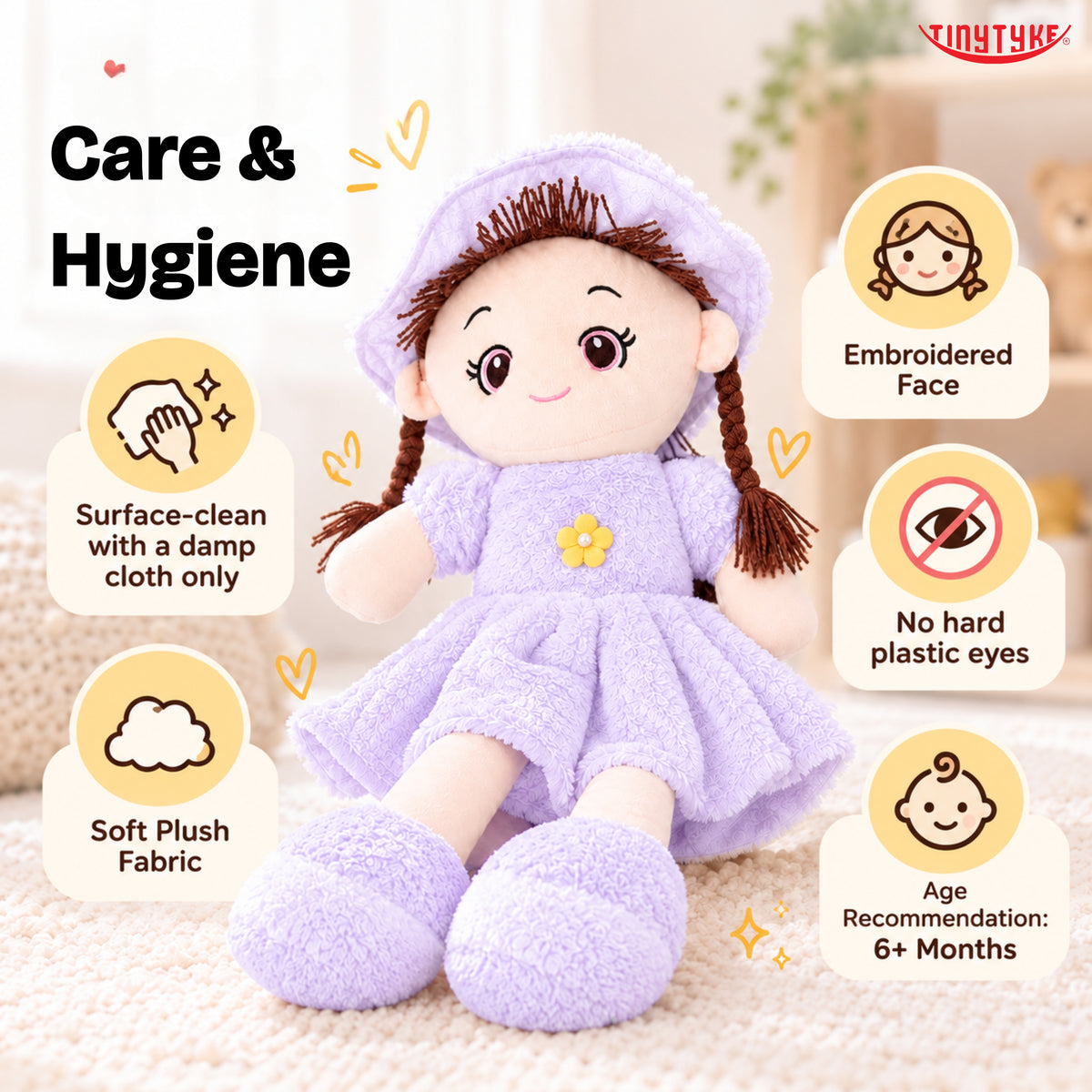 TinyTyke- Plush Rag Doll Soft Toy for Kids