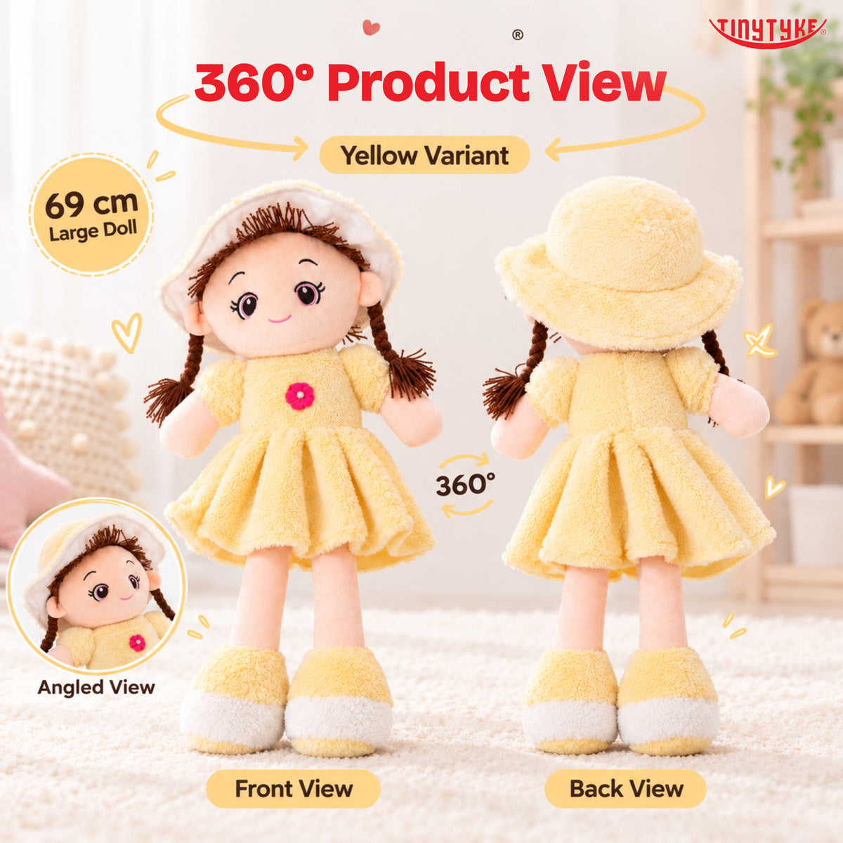 TinyTyke- Plush Rag Doll Soft Toy for Kids
