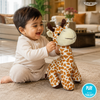 Child playing with TinyTyke — Plush Baby Giraffe Soft Toy in a living room setting
