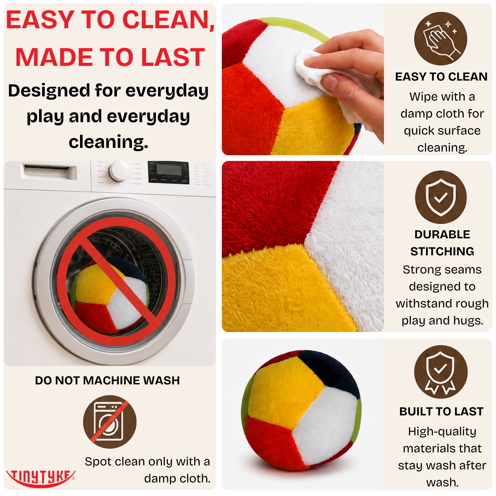 TinyTyke — Plush Baby Rattle Ball Soft Toy