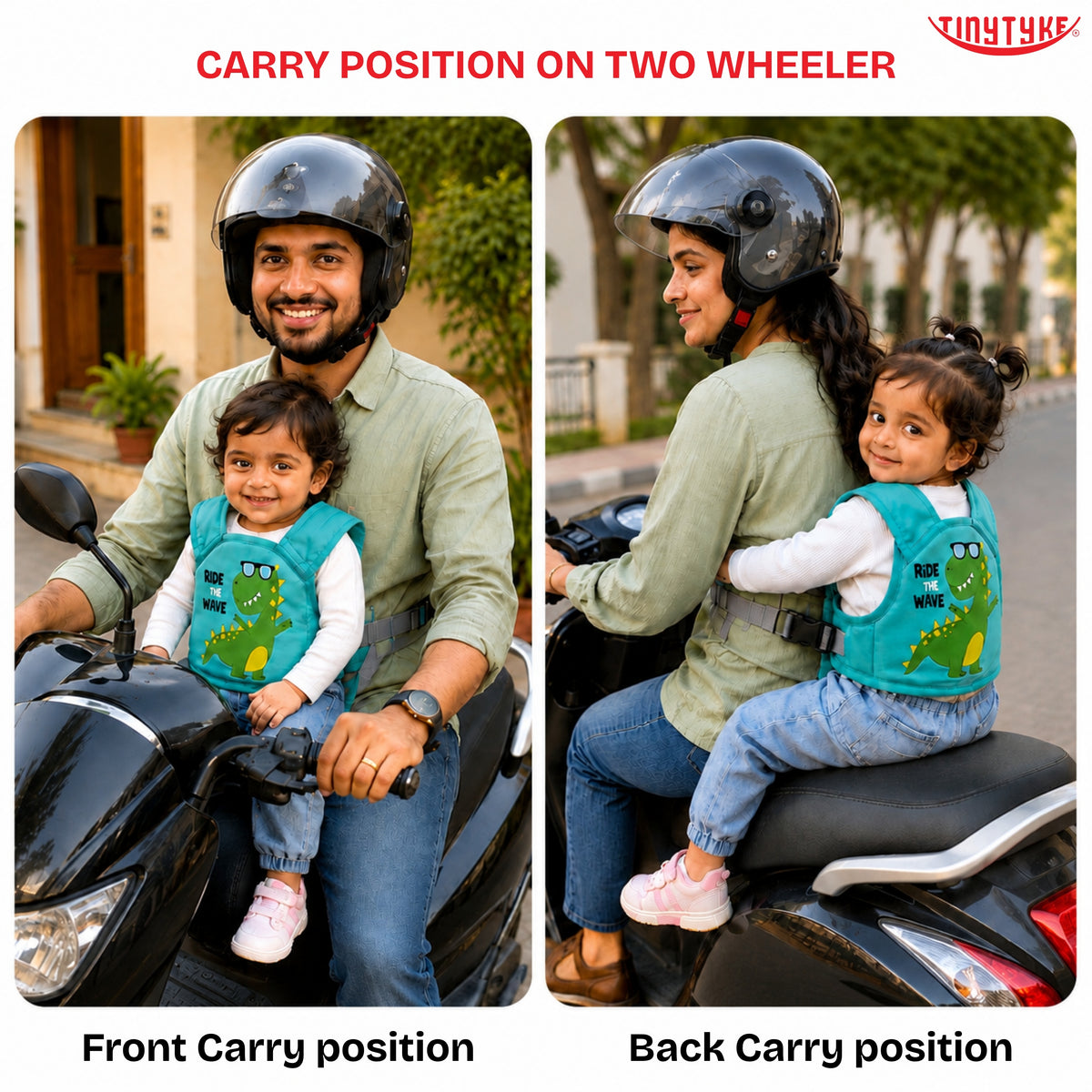 TinyTyke- Kids Safety Belt Harness For Two Wheeler