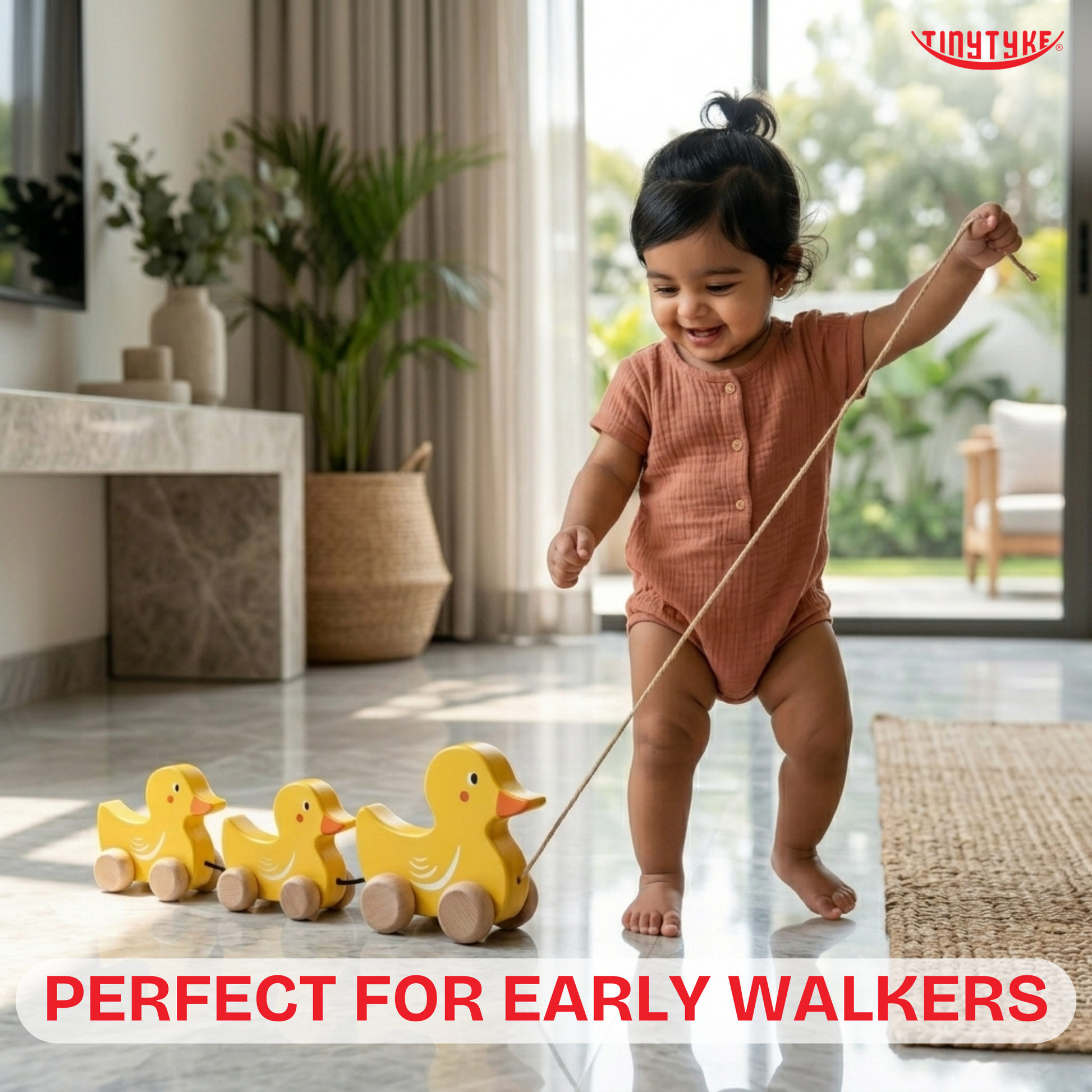 Wooden Pull-Along Duck Toy ( 1-3 years)