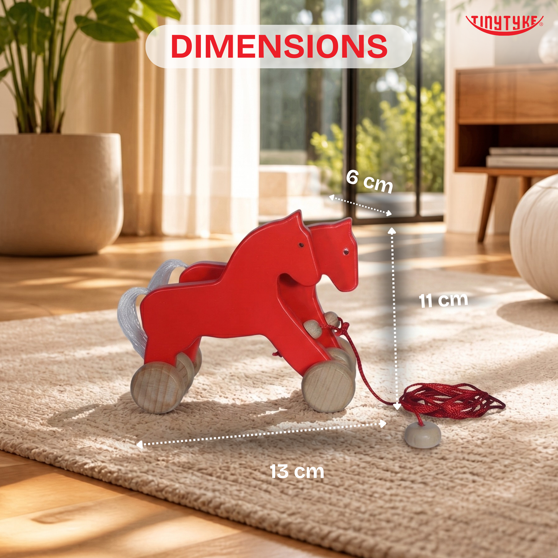 Wooden Pull-along Horse Toy ( 1-3 years)